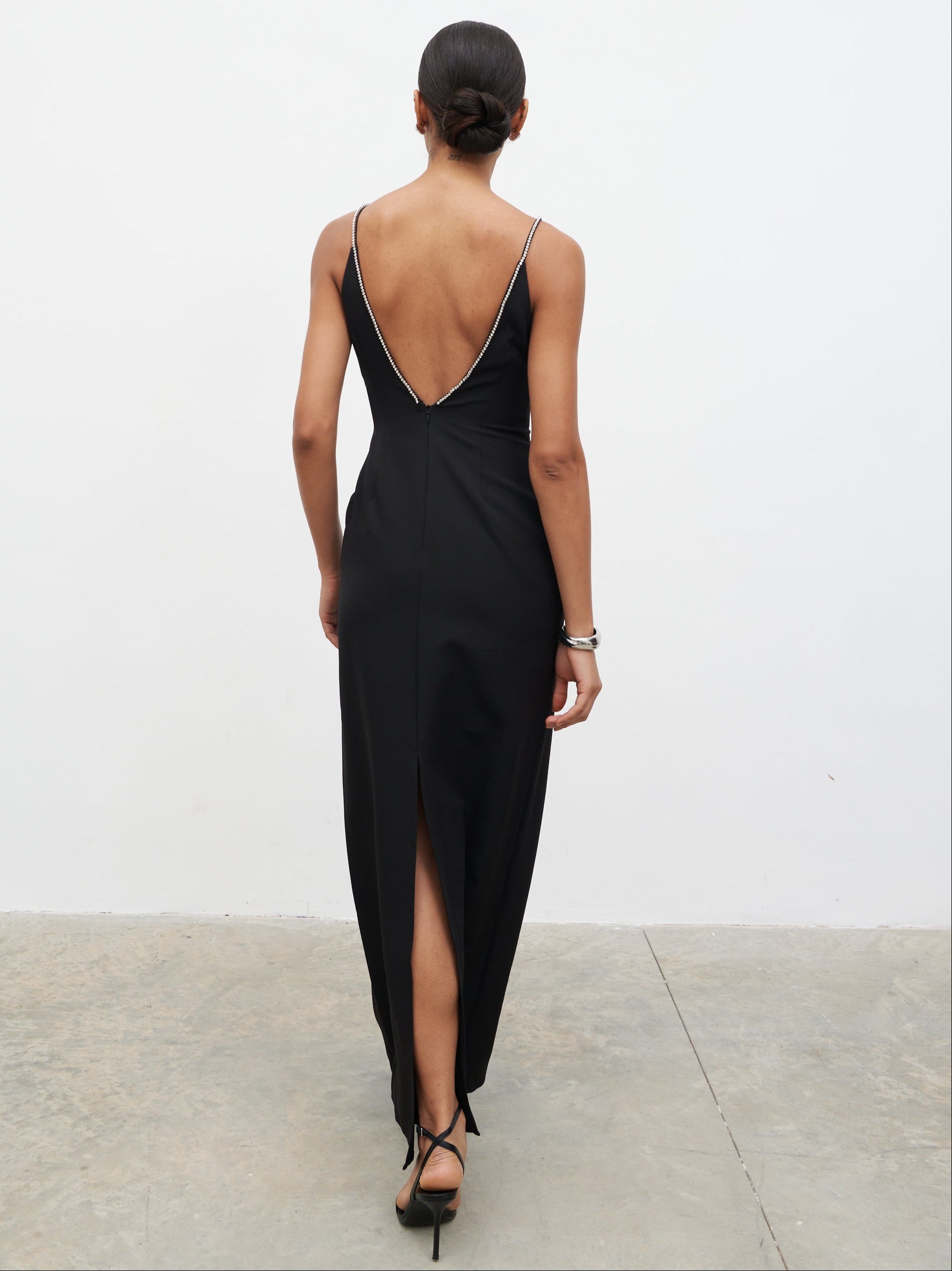 Val Plunge Embellished Maxi Dress - Black Pretty Lavish Val Plunge Embellished Maxi Dress - Black Pretty Lavish