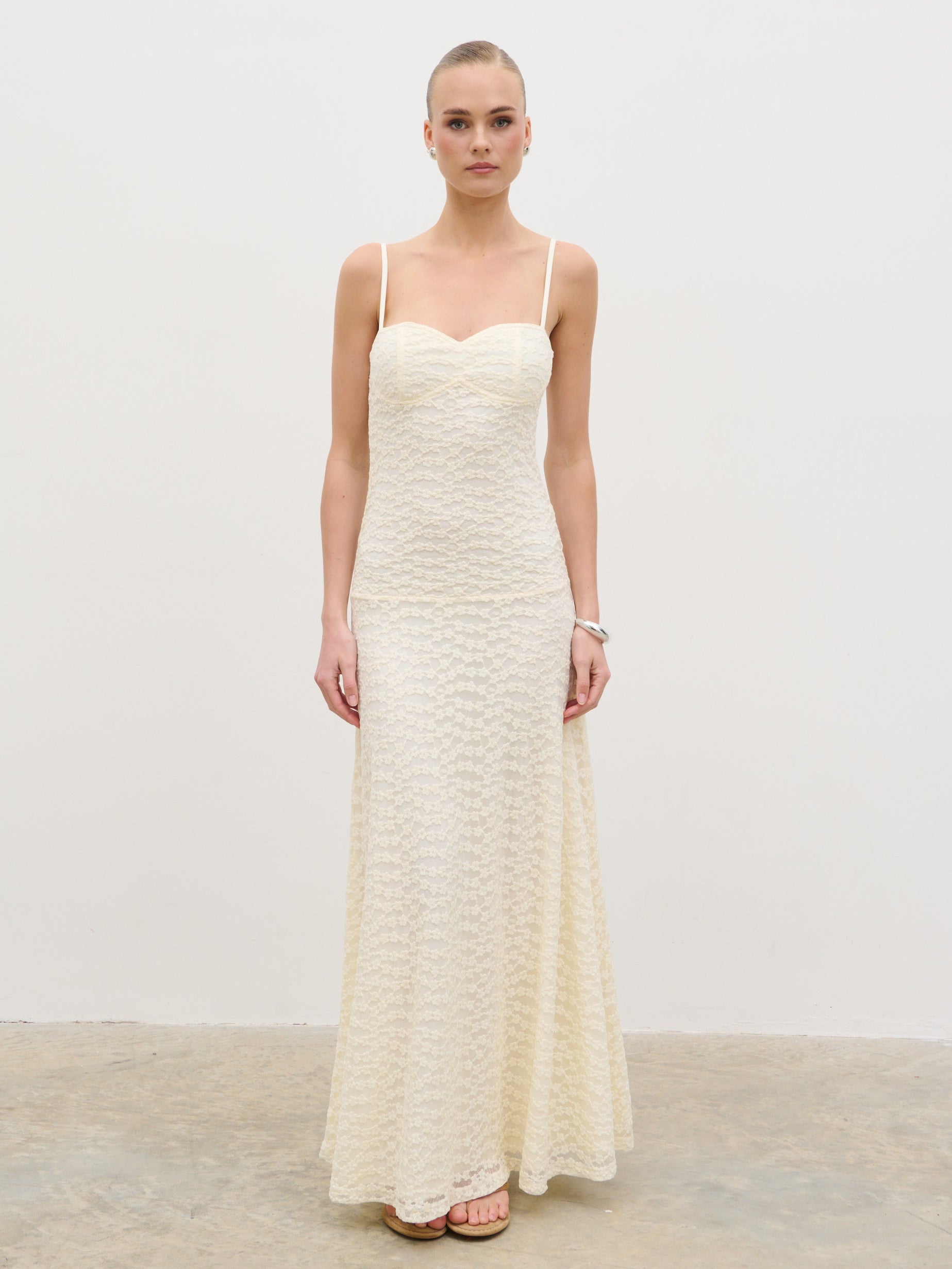 Verity Floral Maxi Dress - Cream Pretty Lavish Verity Floral Maxi Dress - Cream Pretty Lavish