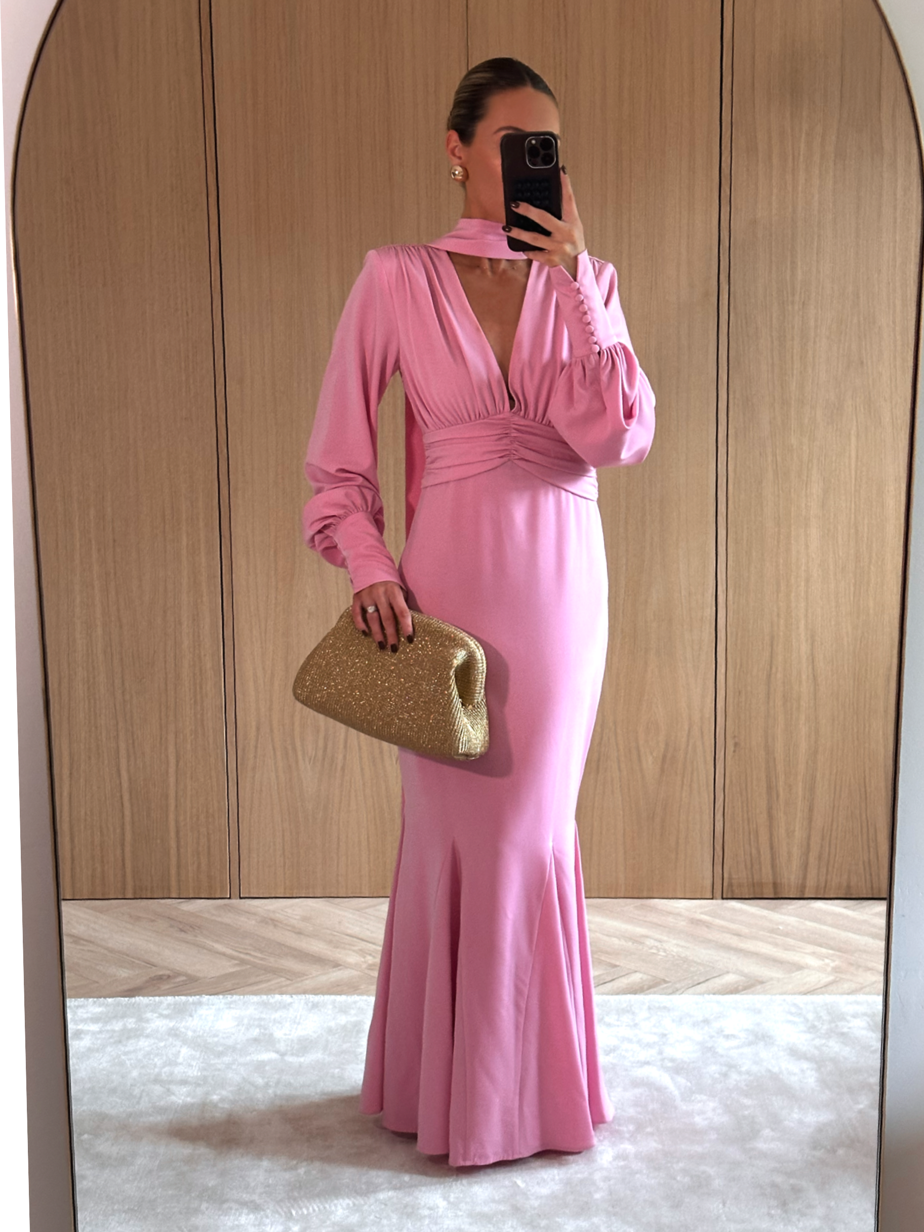 Victoria Long Sleeve Maxi Dress - Peony Pink Pretty Lavish Victoria Long Sleeve Maxi Dress - Peony Pink Pretty Lavish