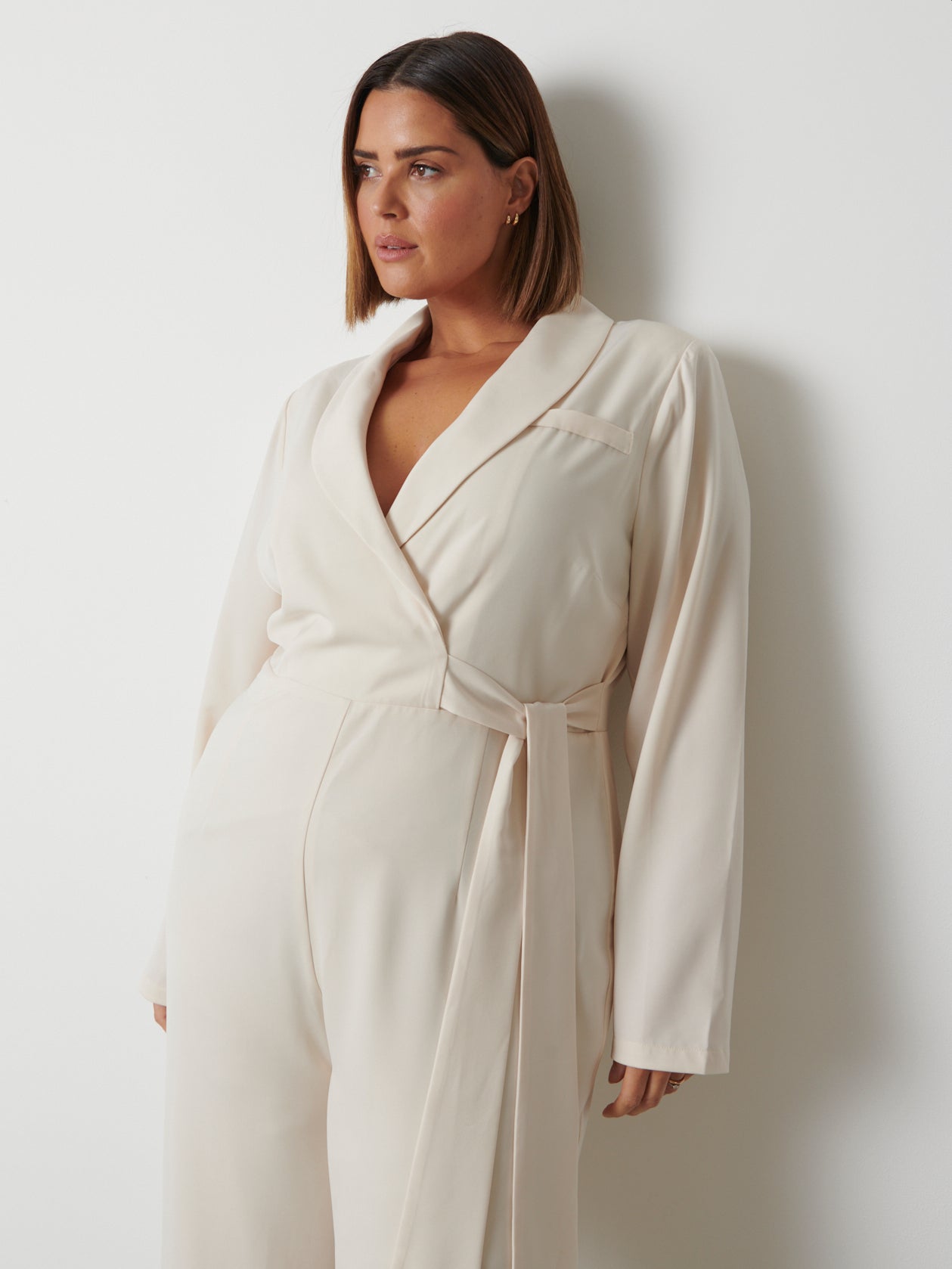 Vienna Tied Jumpsuit Curve - Oyster