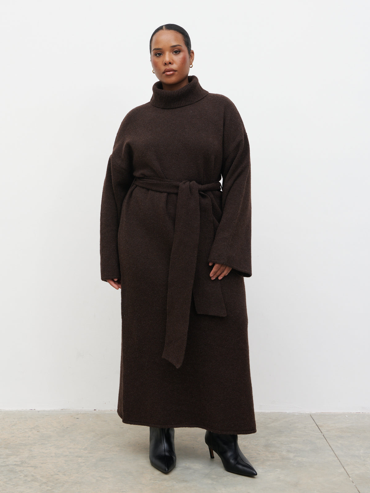 Wrenley Midaxi Knit Dress Curve Chocolate