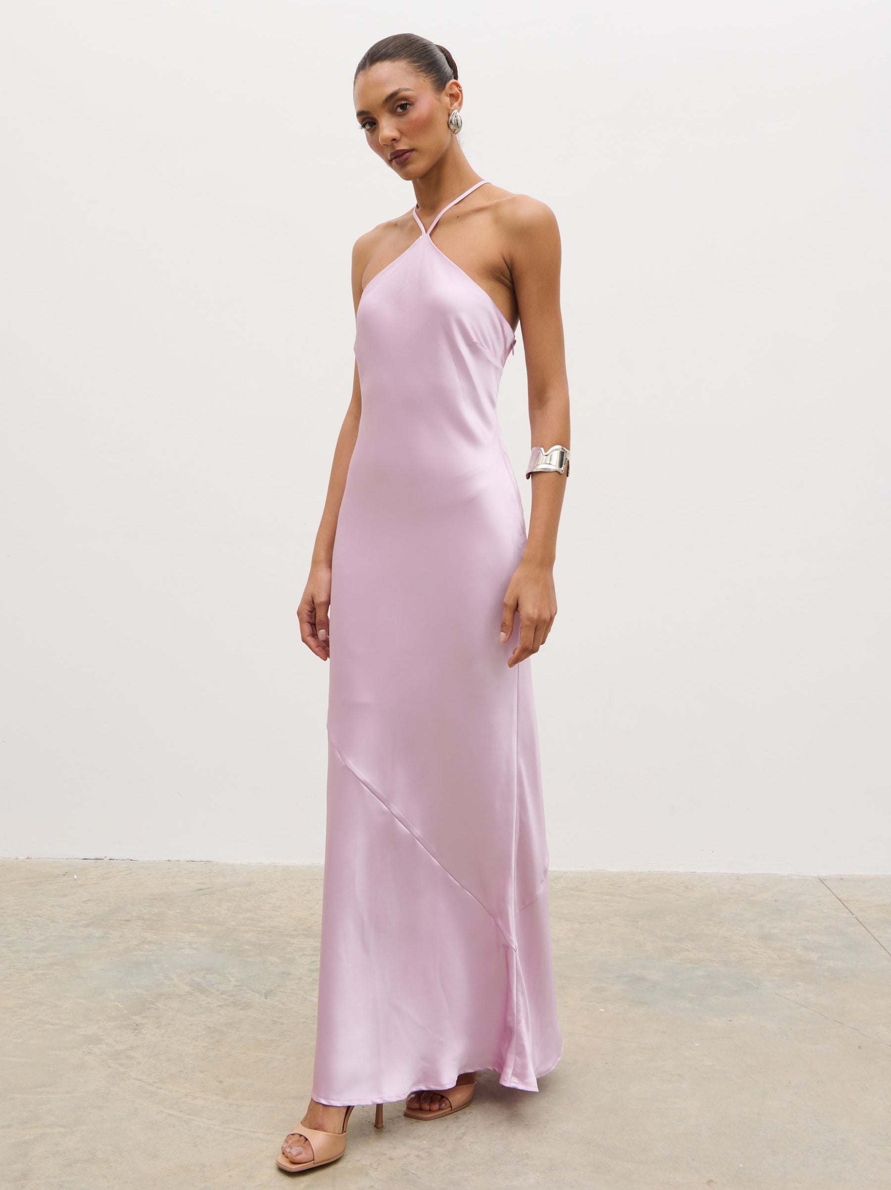 Yvette Halter Neck Maxi Dress - Lilac Pretty Lavish Yvette Halter Neck Maxi Dress - Lilac Pretty Lavish