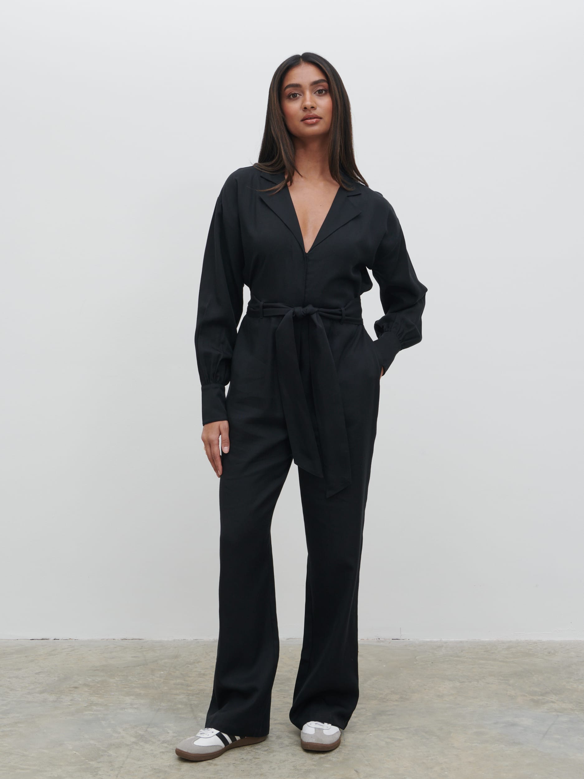 Zara Belted Jumpsuit Black – Pretty Lavish