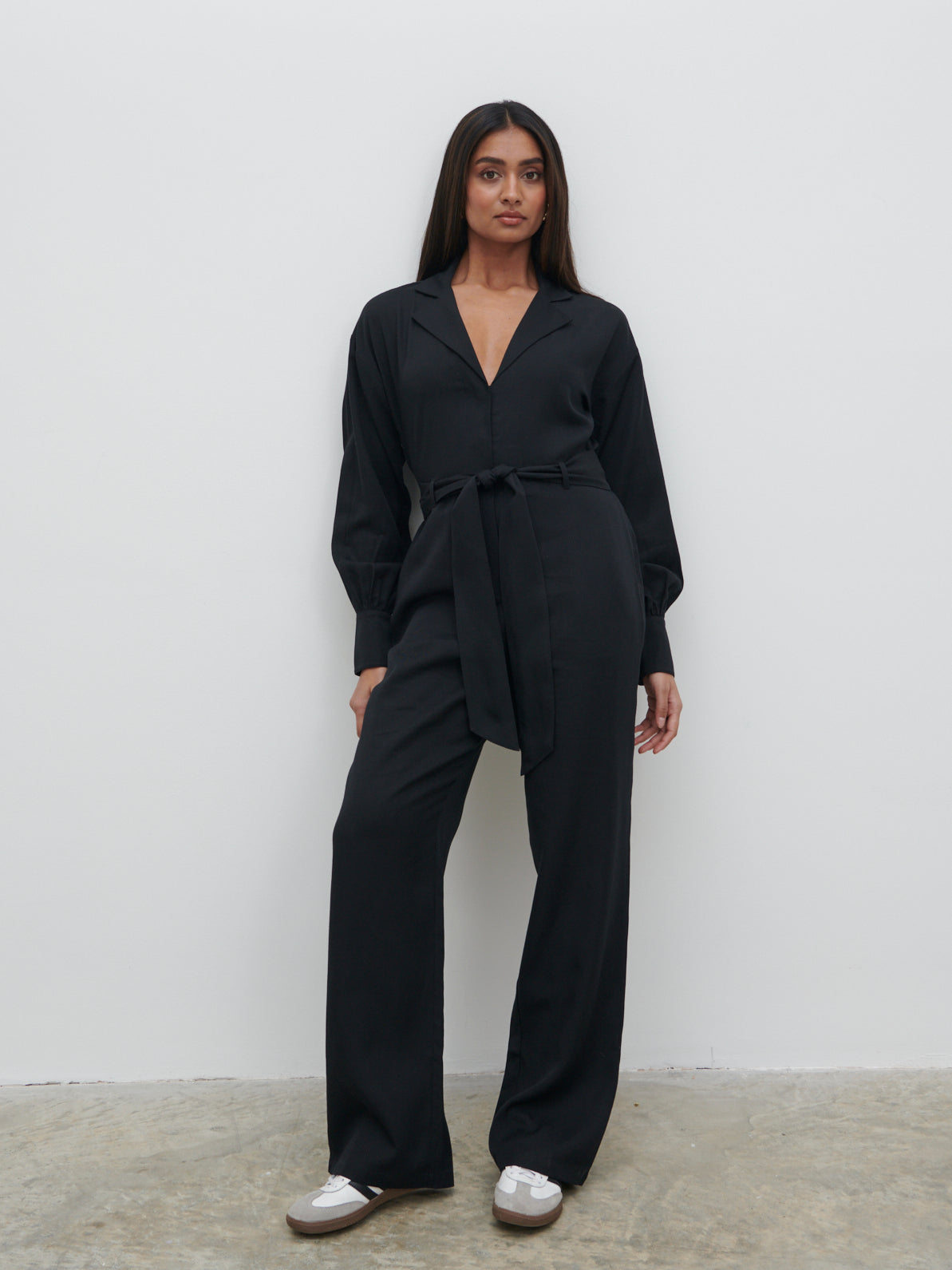 Zara Belted Jumpsuit - Black – Pretty Lavish