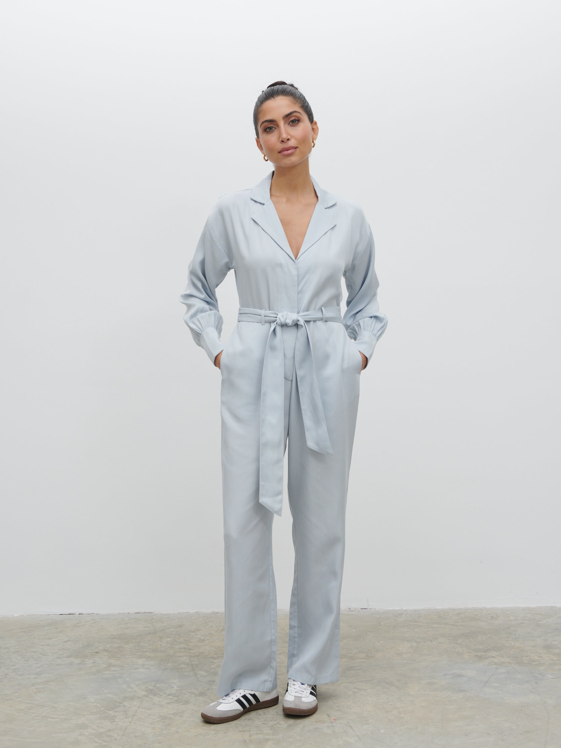Zara Belted Jumpsuit Denim Blue - Main Image