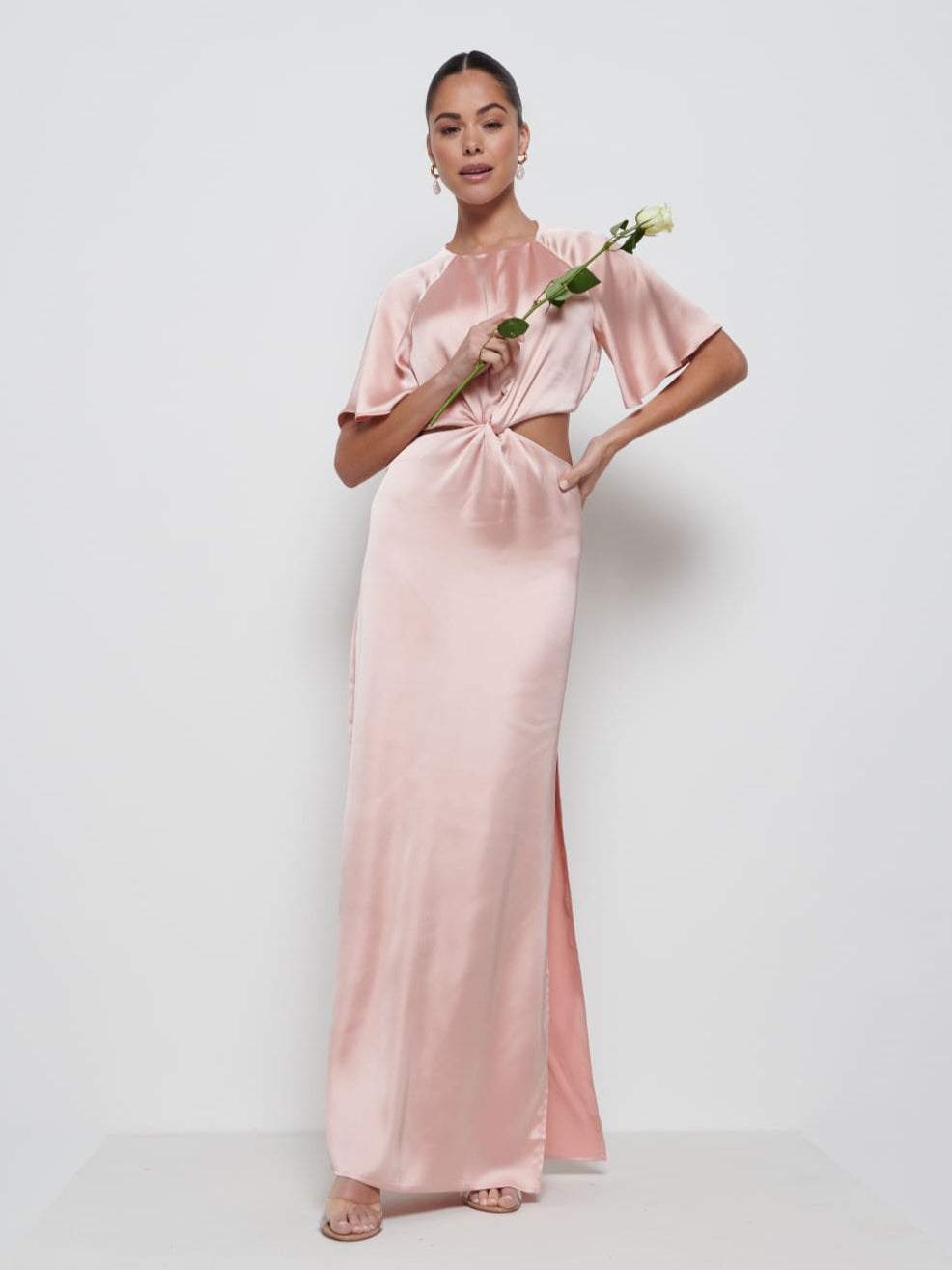 Zara Twist Knot Bridesmaid Dress - Blush Pretty Lavish Zara Twist Knot Bridesmaid Dress - Blush Pretty Lavish