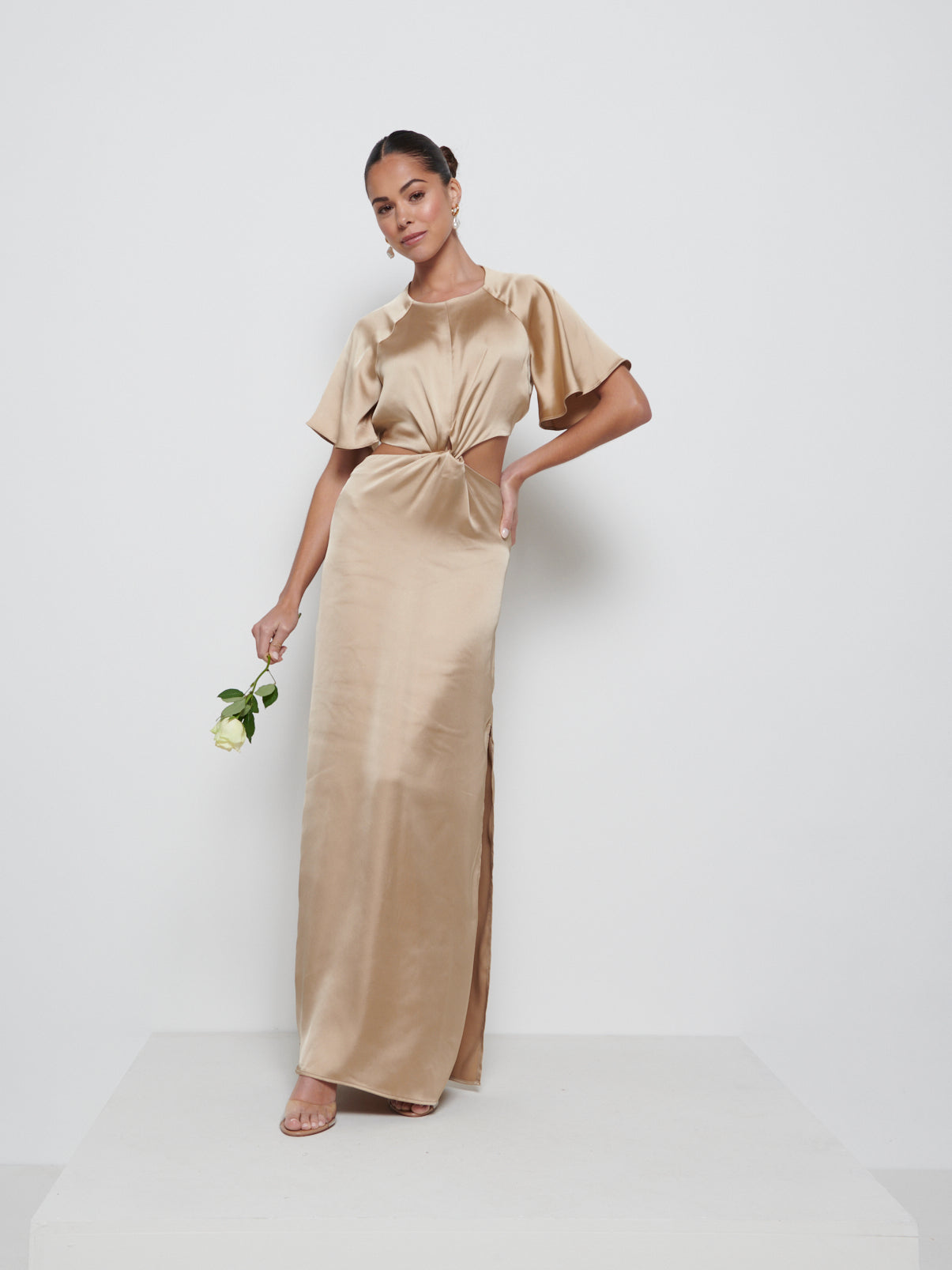 Zara Twist Knot Bridesmaid Dress - Bronze – Pretty Lavish