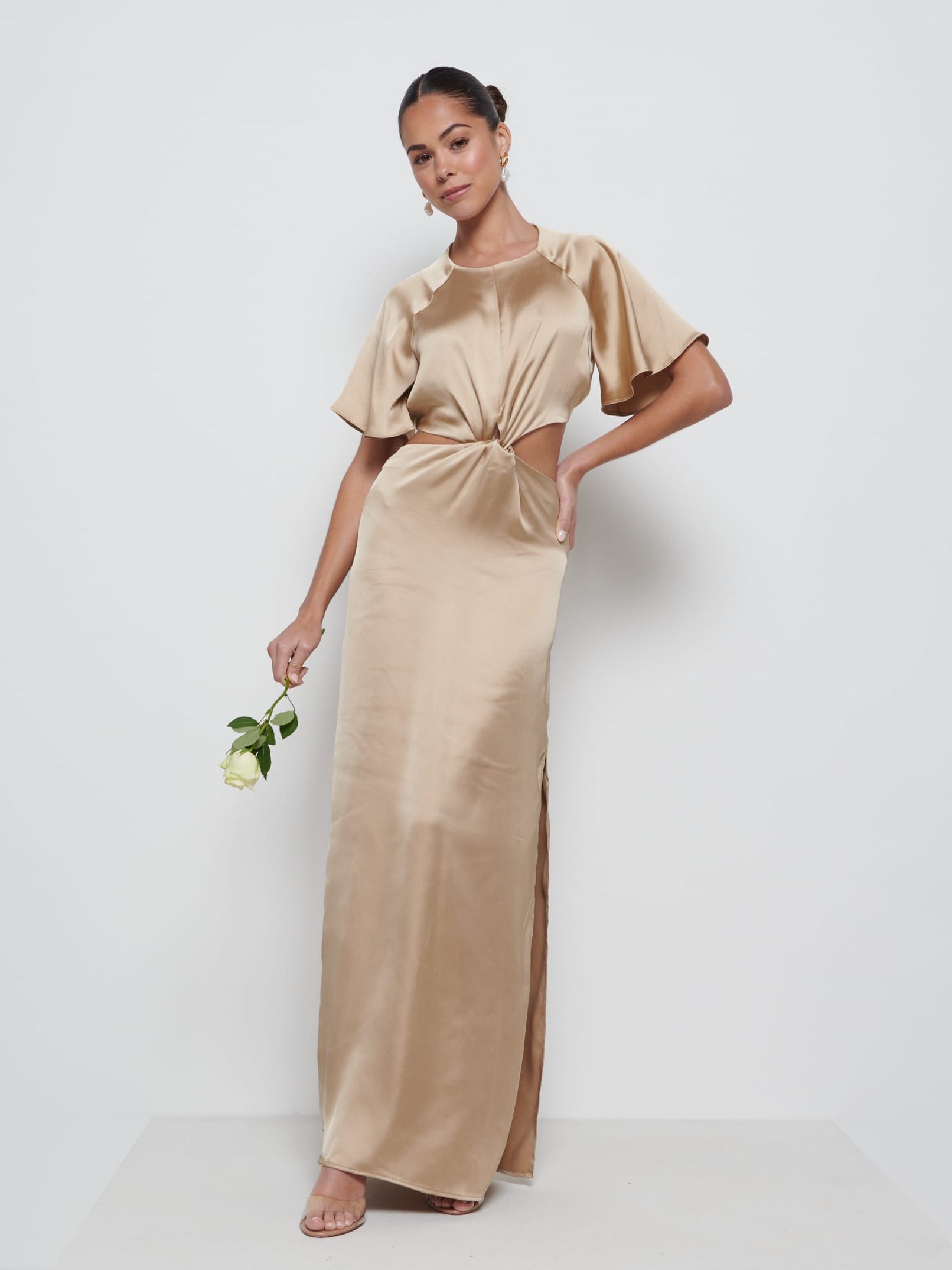 Zara Twist Knot Bridesmaid Dress - Bronze Pretty Lavish Zara Twist Knot Bridesmaid Dress - Bronze Pretty Lavish