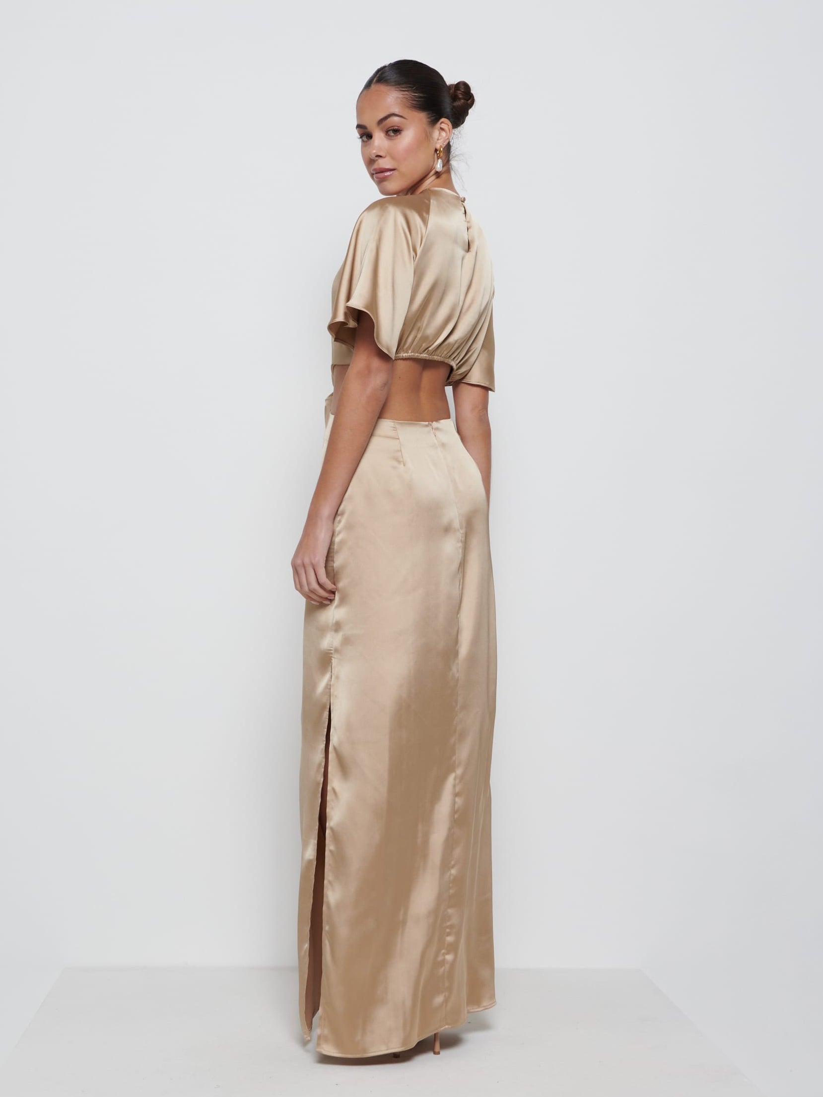 Zara Twist Knot Bridesmaid Dress - Bronze Pretty Lavish Zara Twist Knot Bridesmaid Dress - Bronze Pretty Lavish
