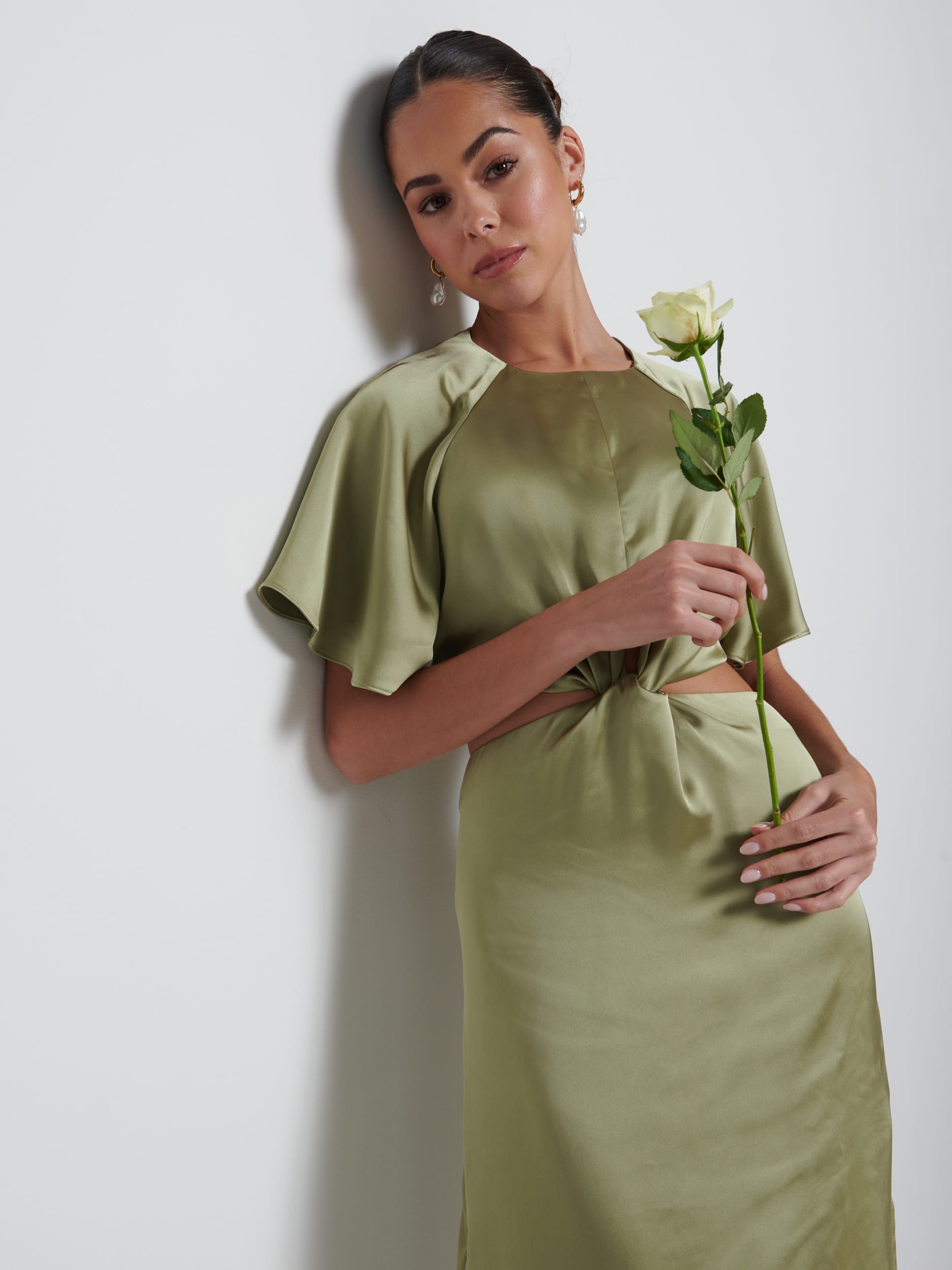 Zara Twist Knot Bridesmaid Dress - Olive Pretty Lavish Zara Twist Knot Bridesmaid Dress - Olive Pretty Lavish