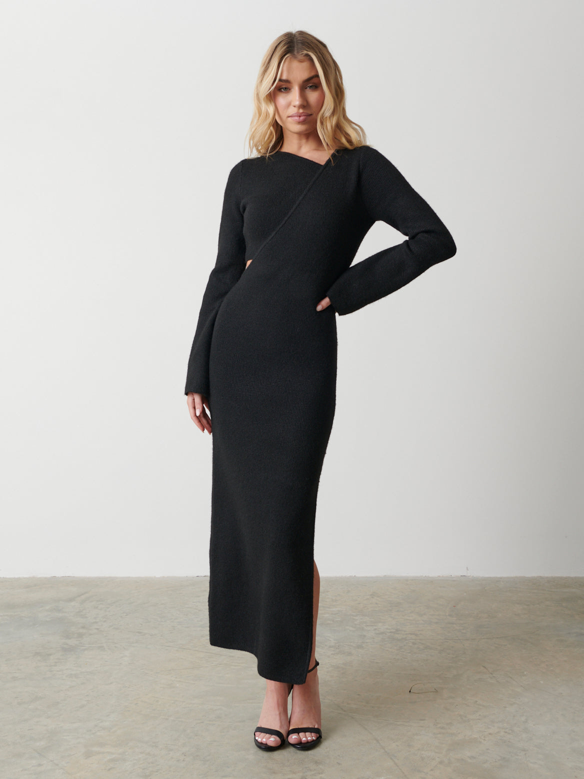 Zariah Knit Midaxi Dress - Black