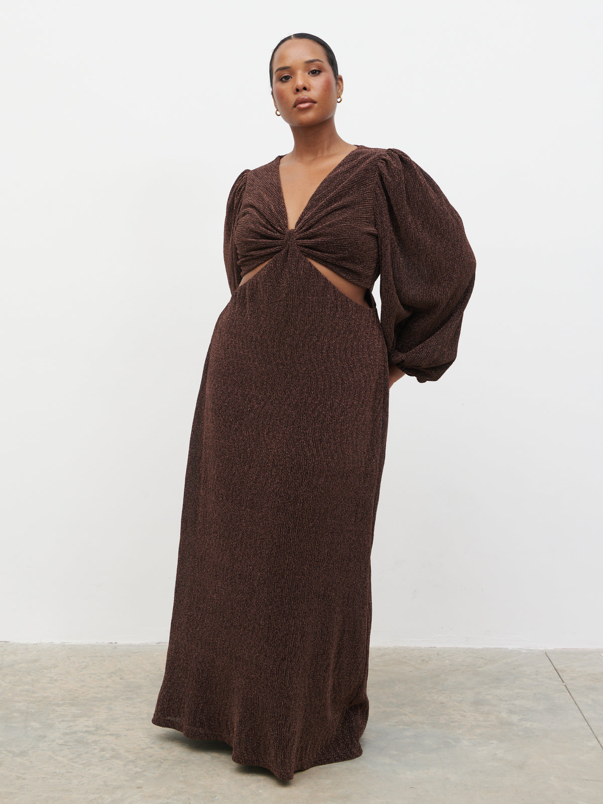 Zaya Lurex Metallic Maxi Dress Curve
