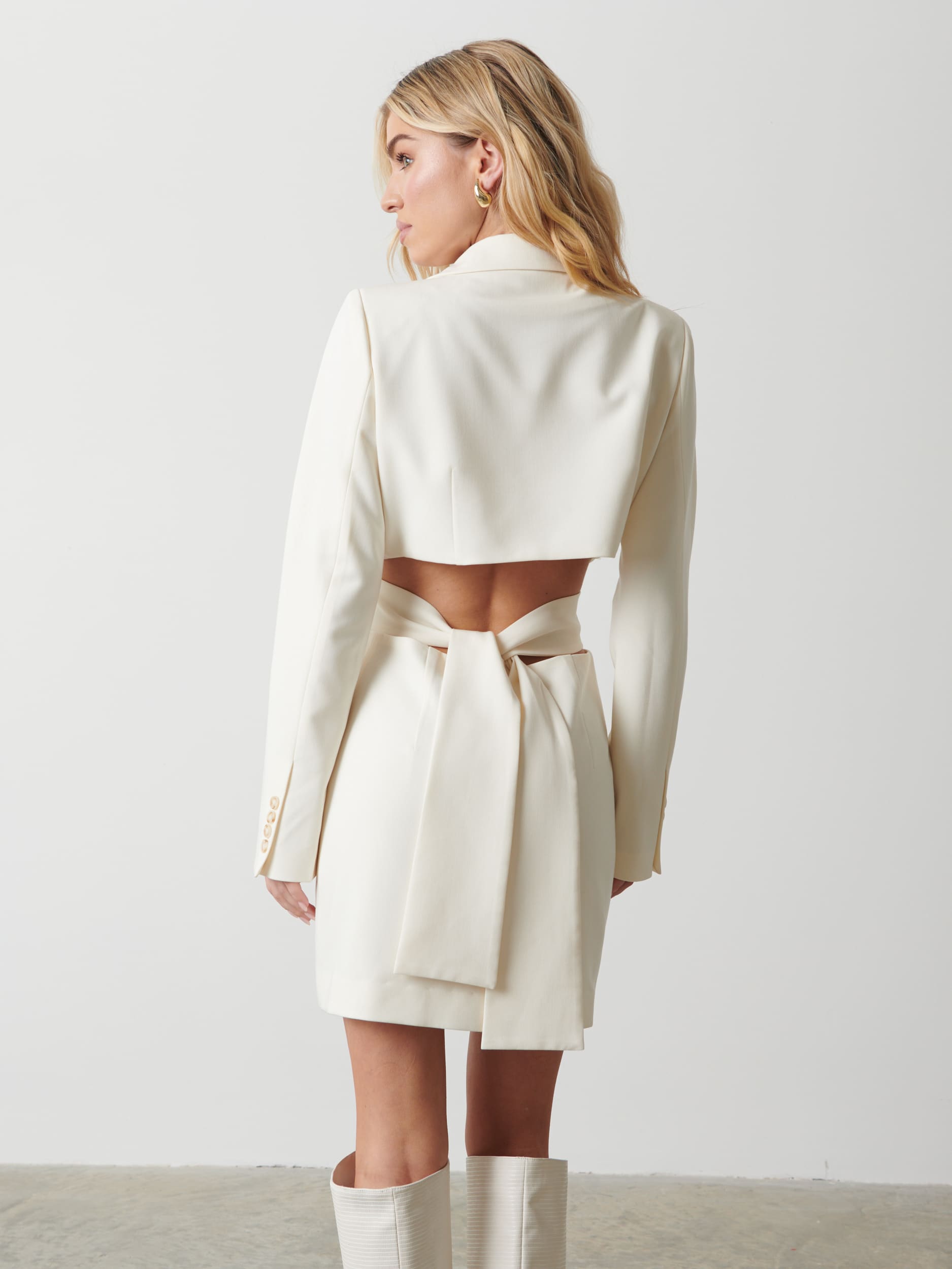 Zoe Cut Out Blazer Dress - Cream Zoe Cut Out Blazer Dress - Cream
