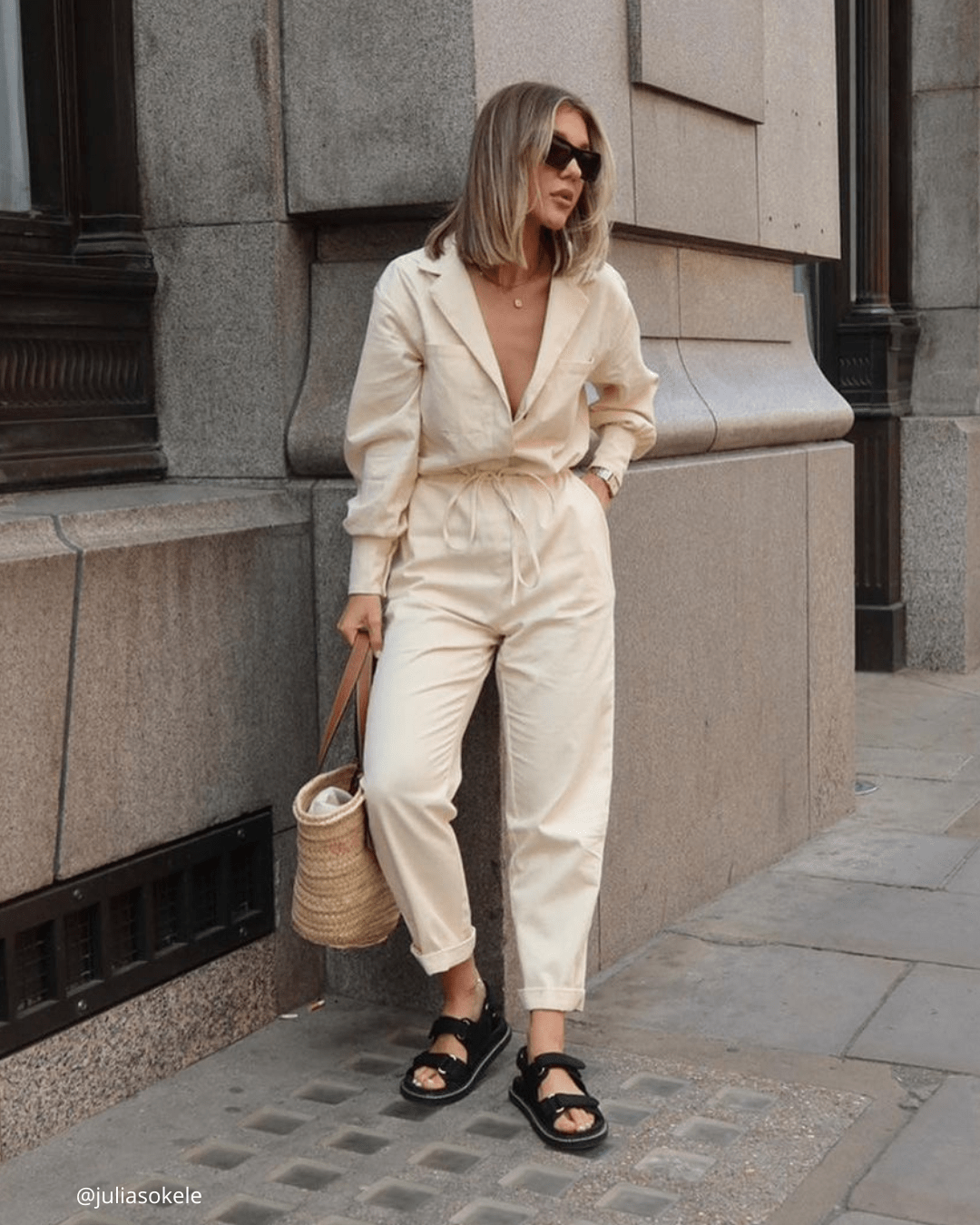 Boiler top suit beige