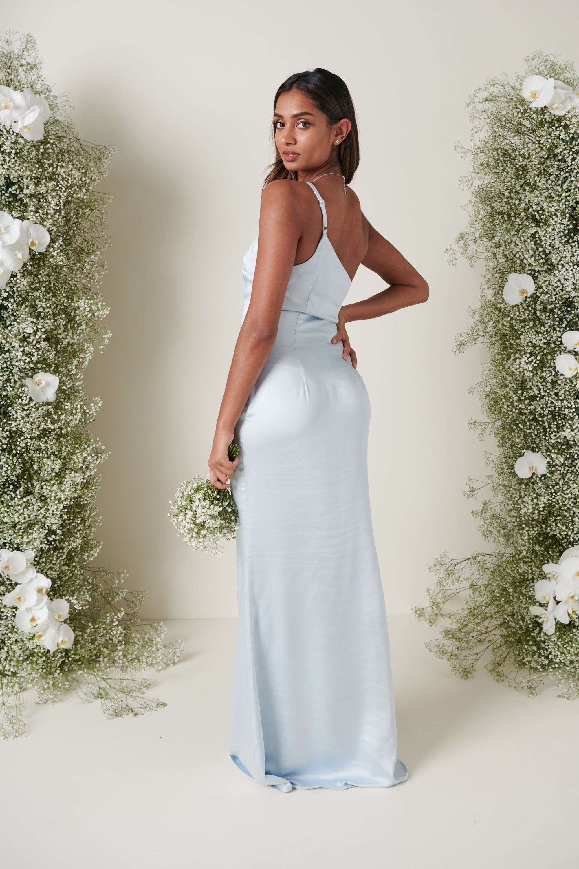 Amelia Maxi Bridesmaid Dress - Matte Ice Blue