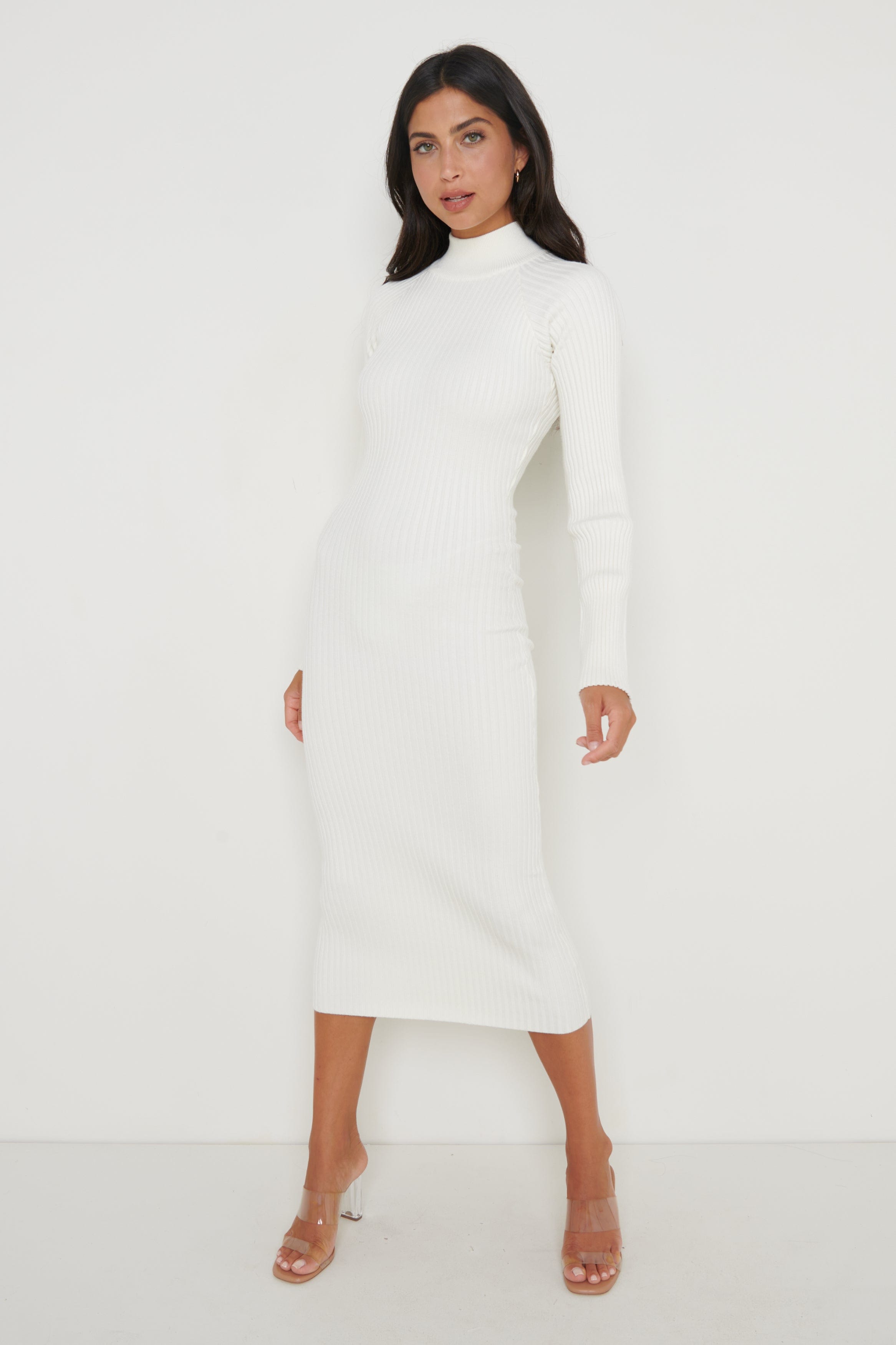 Abbey Knit Midaxi Dress - Cream