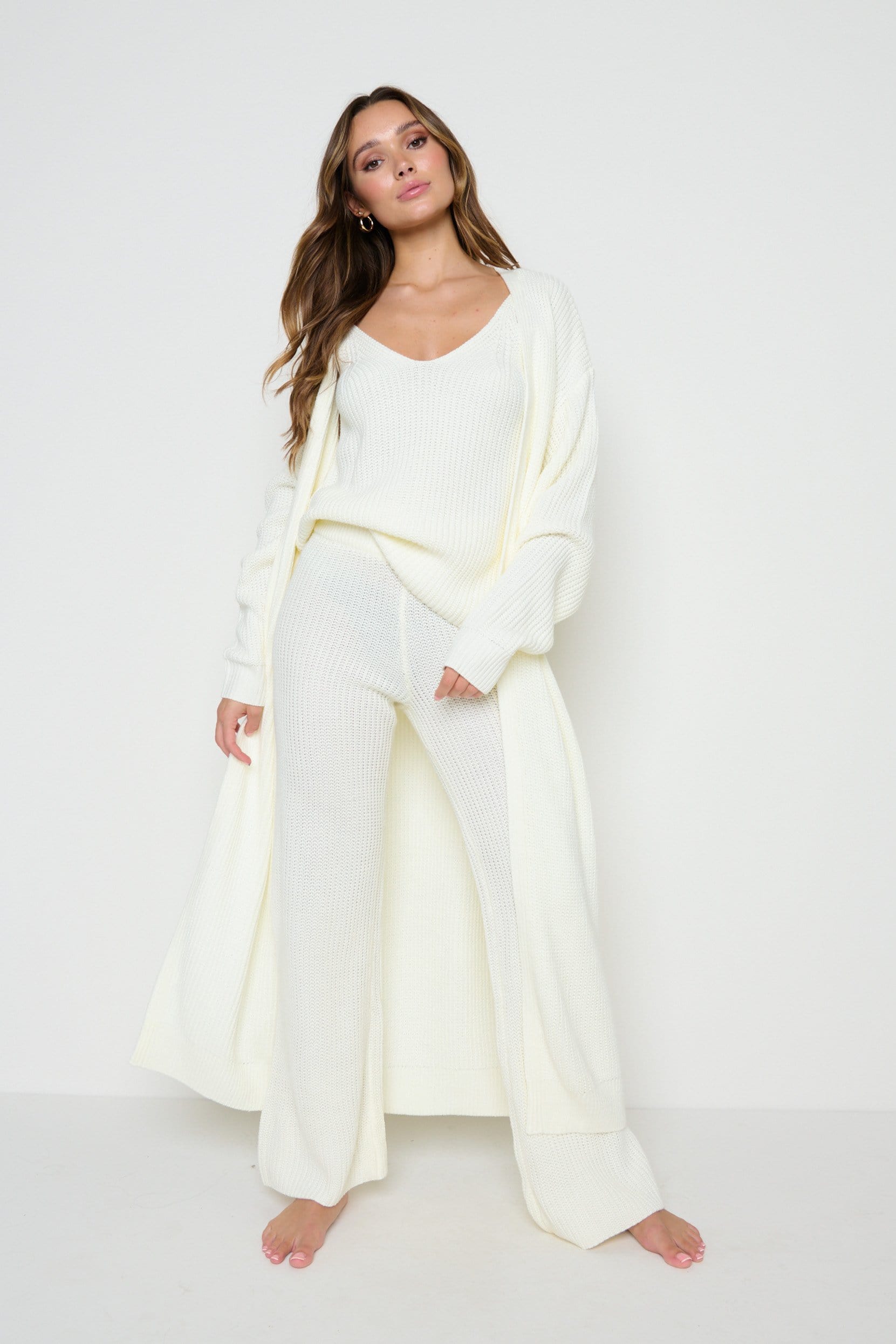 Arden Maxi Cardigan Cream - Main Image