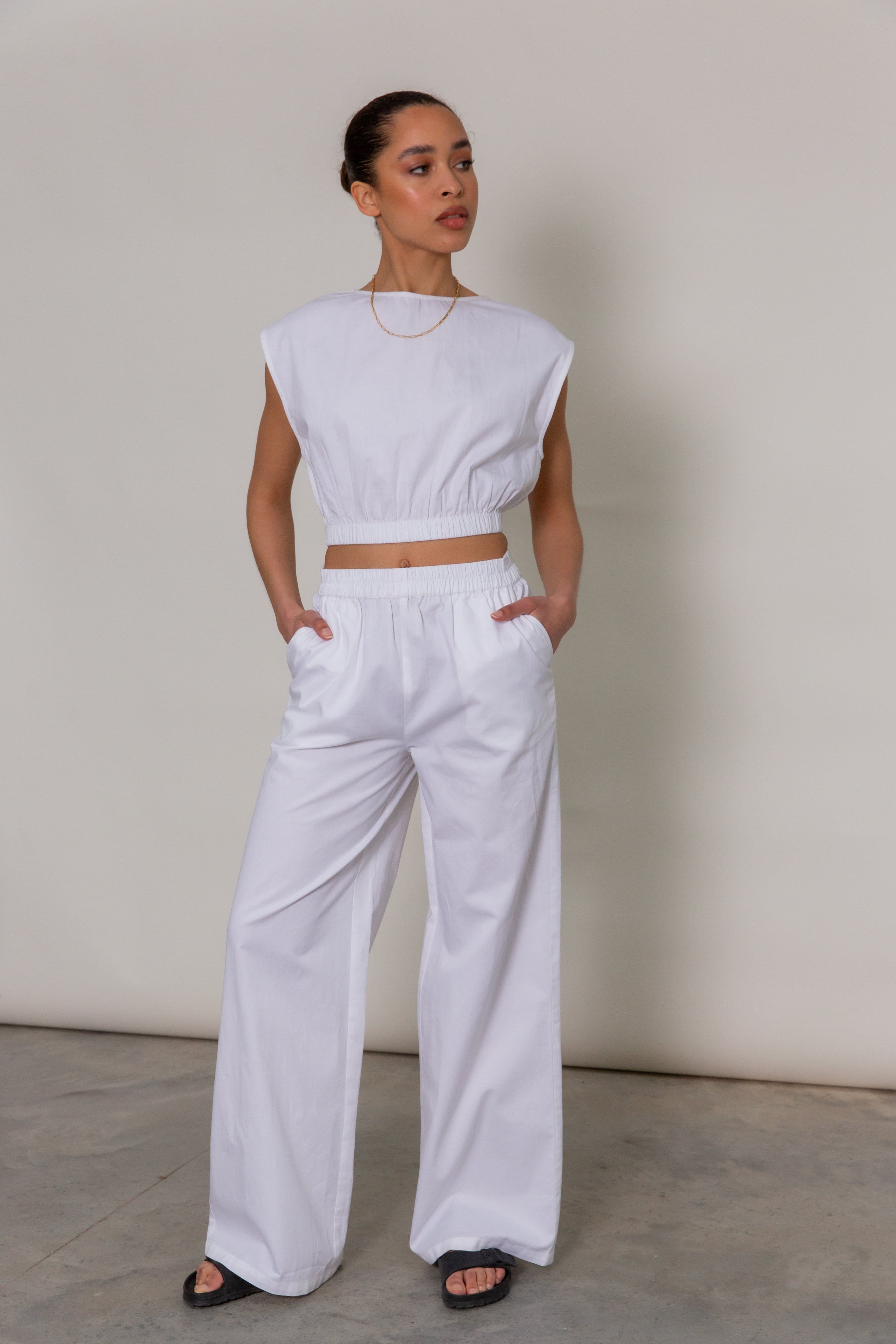 Buy Qua White High Waisted Flared Trousers for Women Online  Tata CLiQ  Luxury