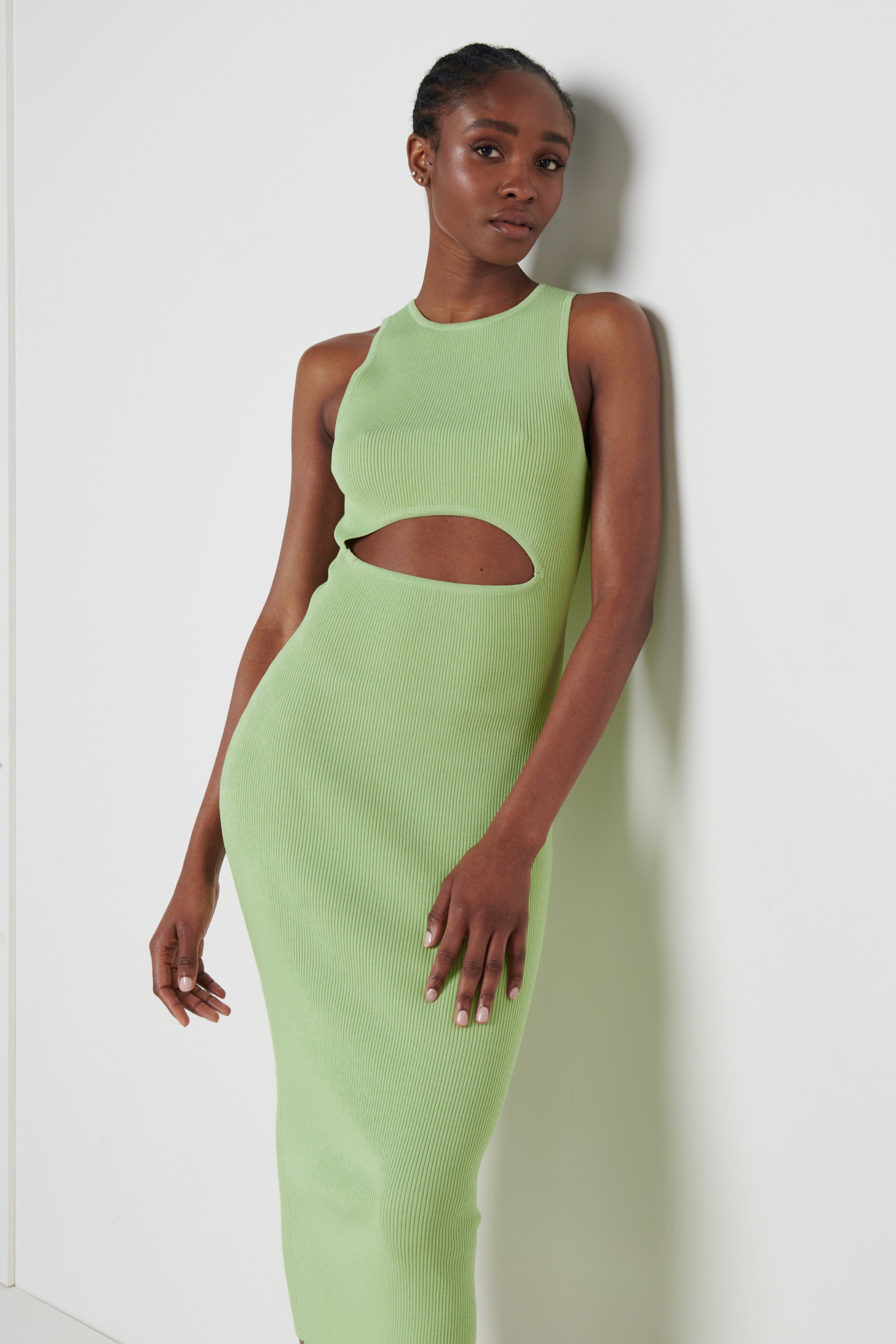Billie Cut Out Knit Dress - Lime