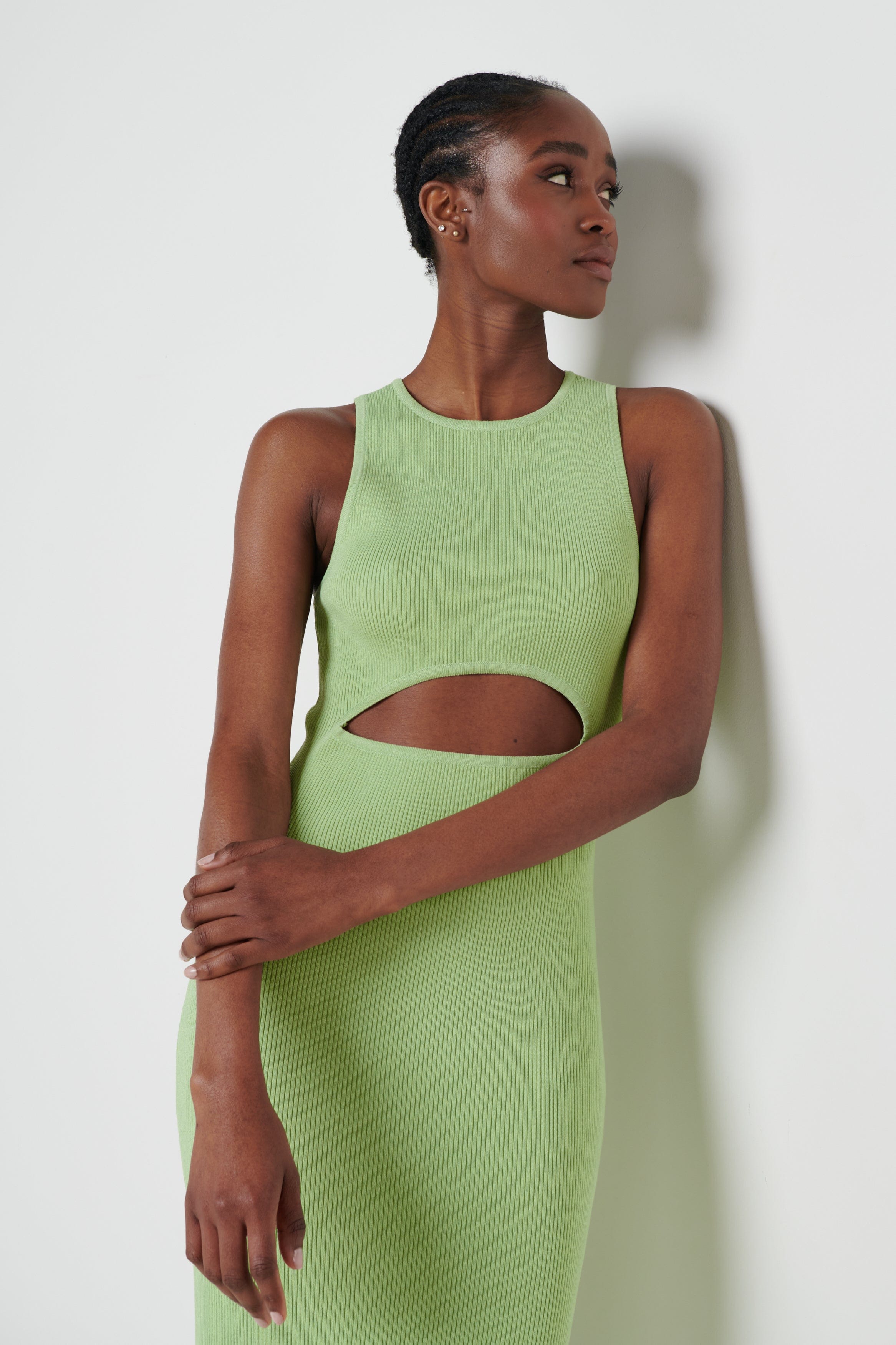 Billie Cut Out Knit Dress - Lime
