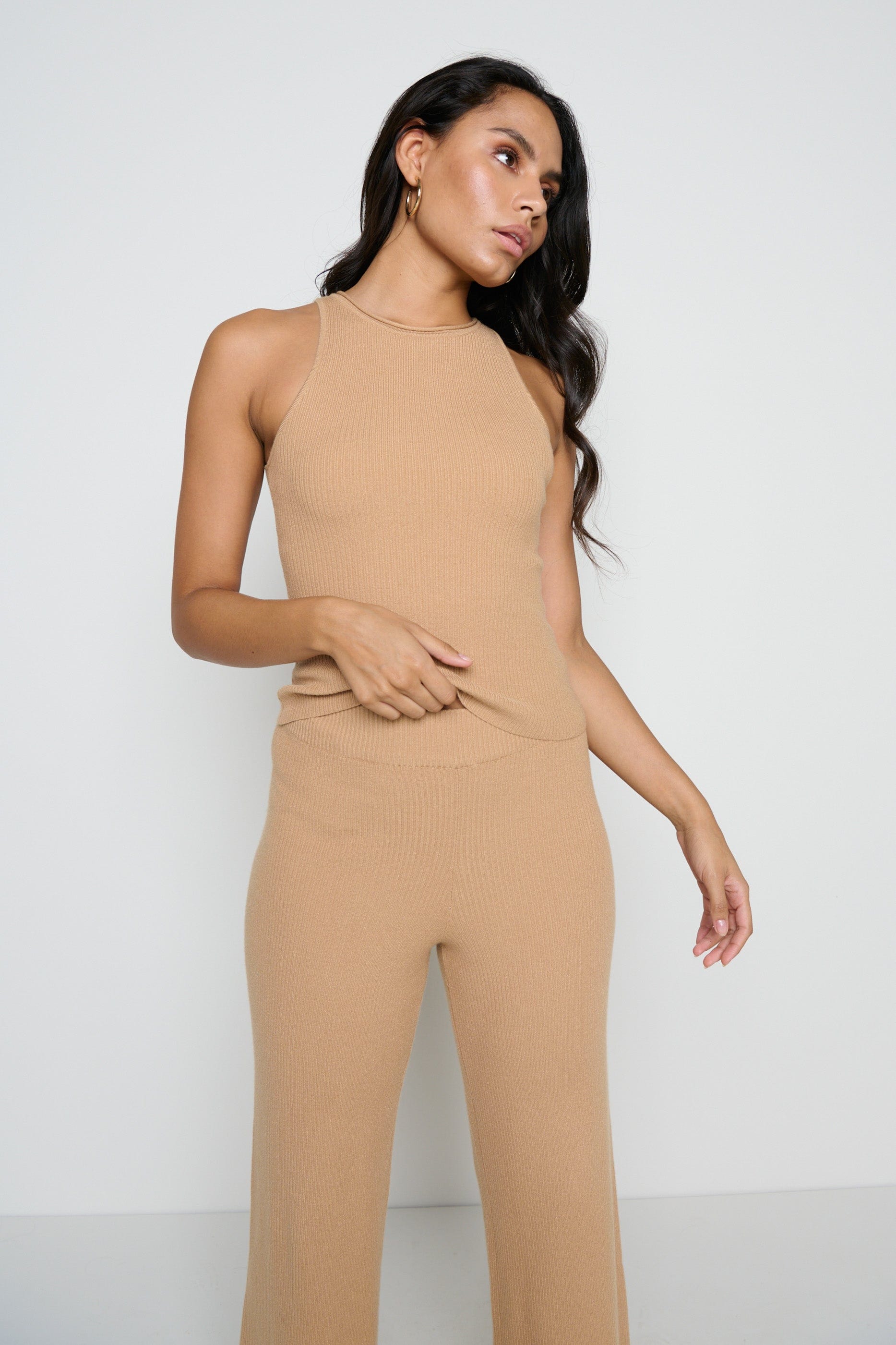 Billie Ribbed Trousers - Camel