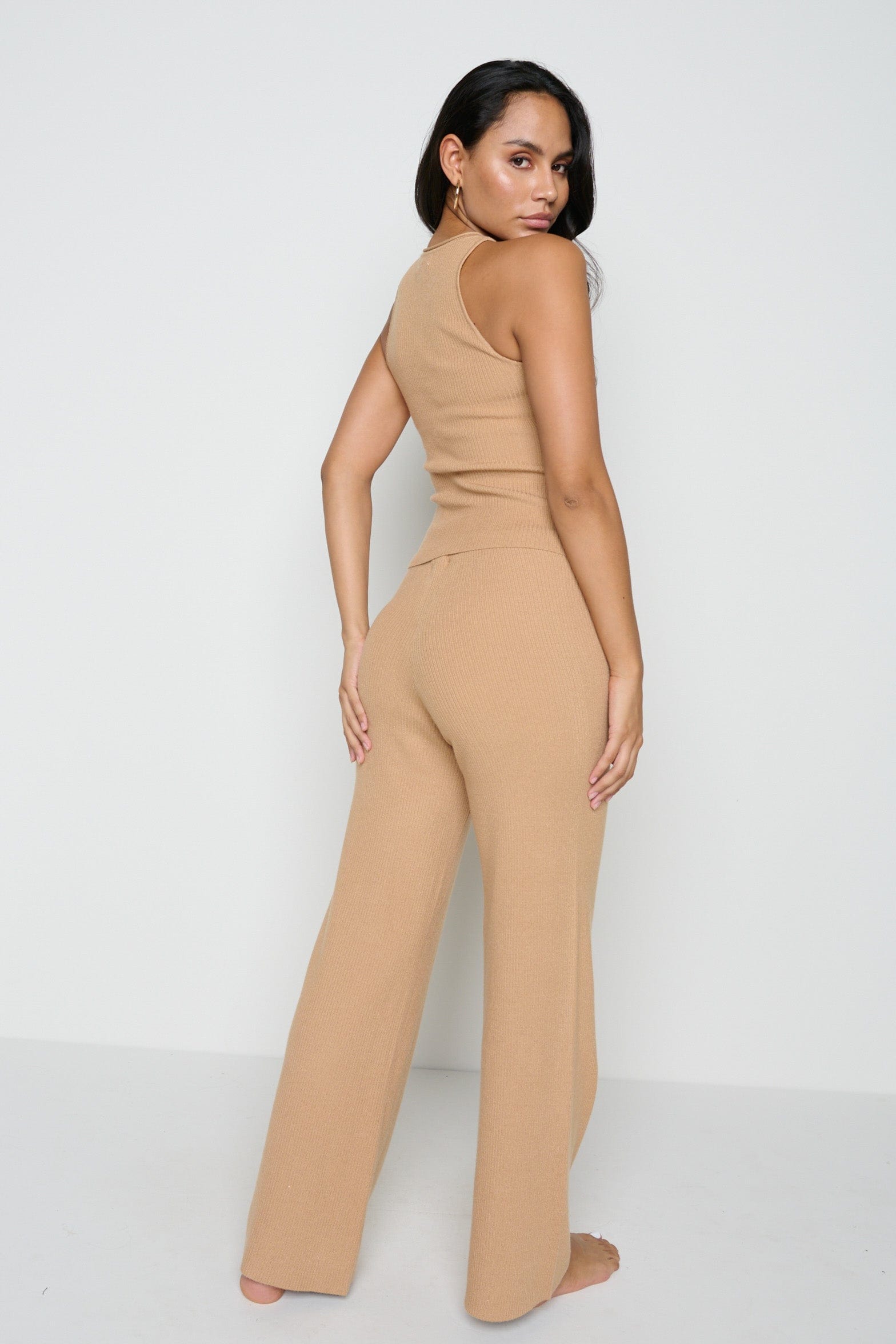 Billie Ribbed Trousers - Camel