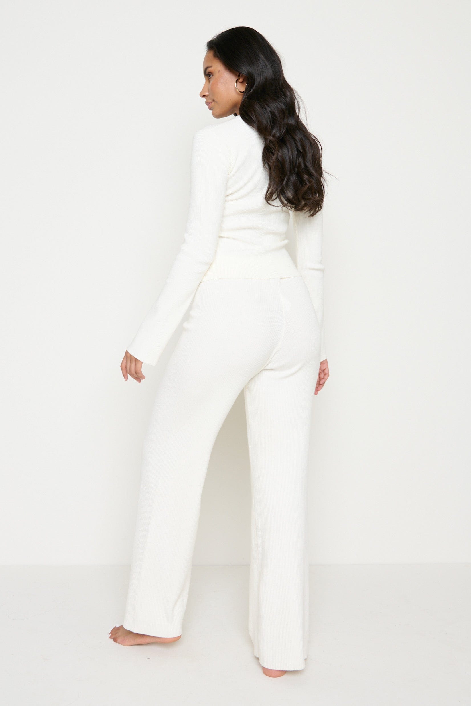 Billie Ribbed Trousers - Cream