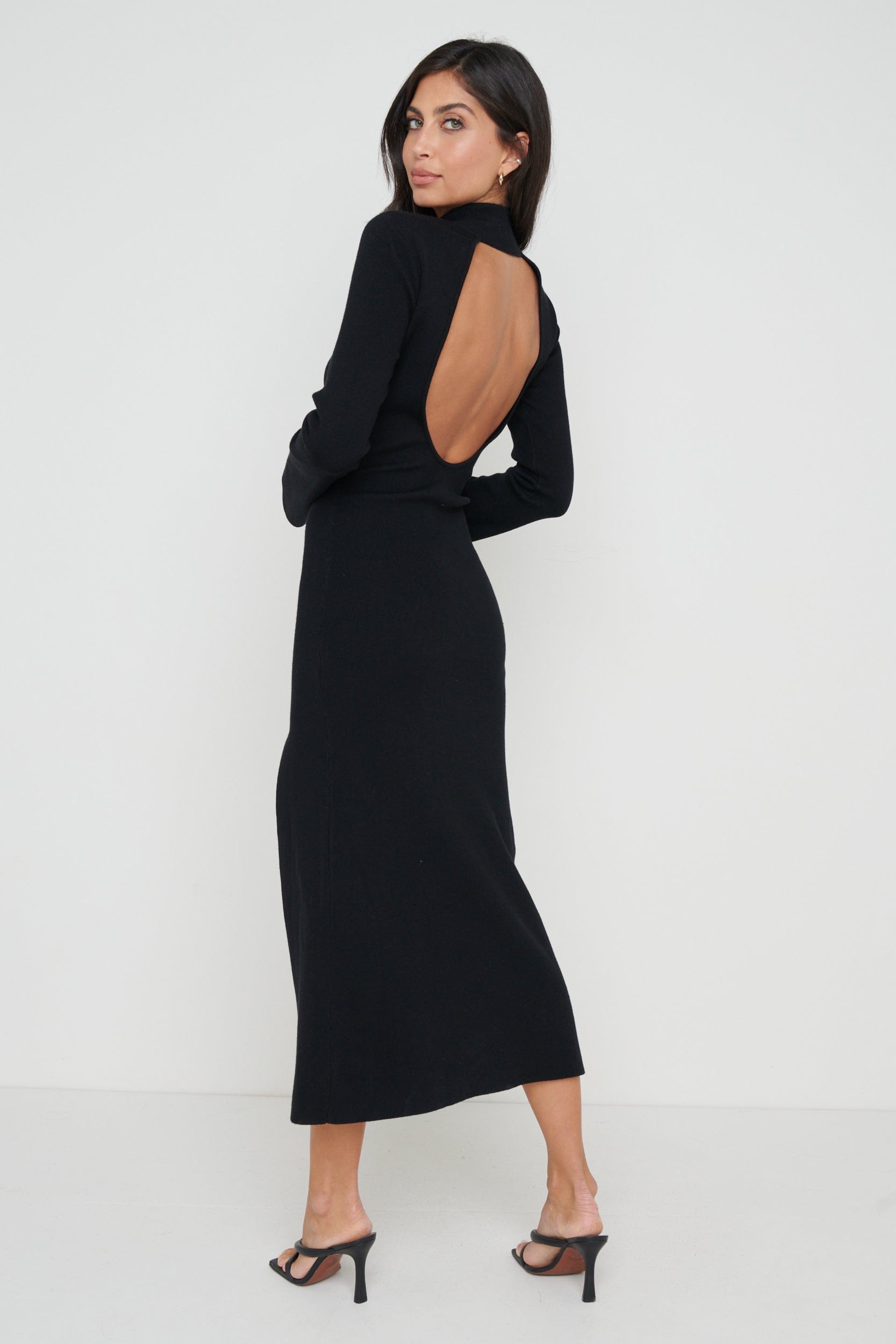 Brielle Bandeau Neckline Mini Dress in Black