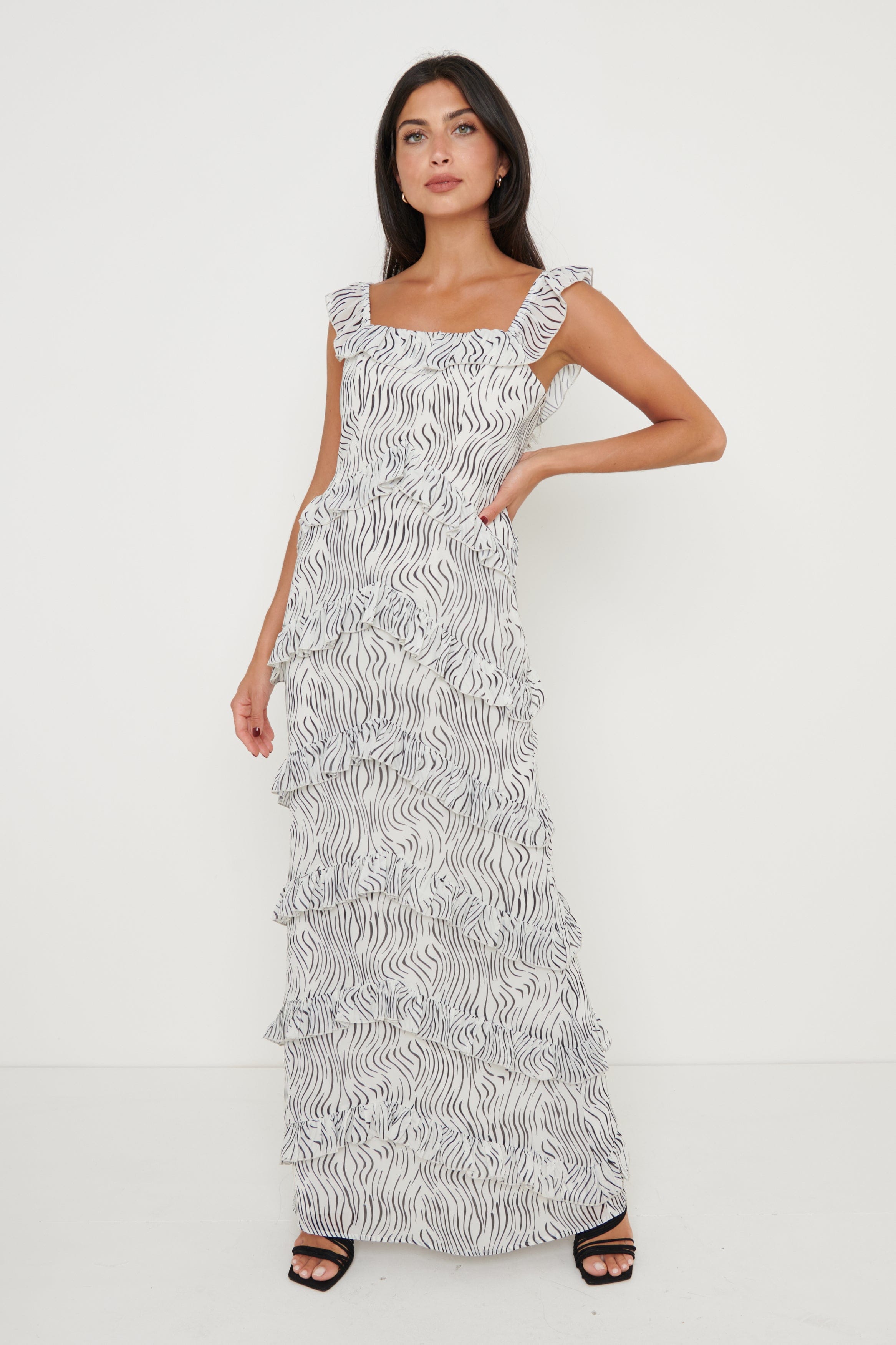 Cecile Maxi Dress - Abstract Wave