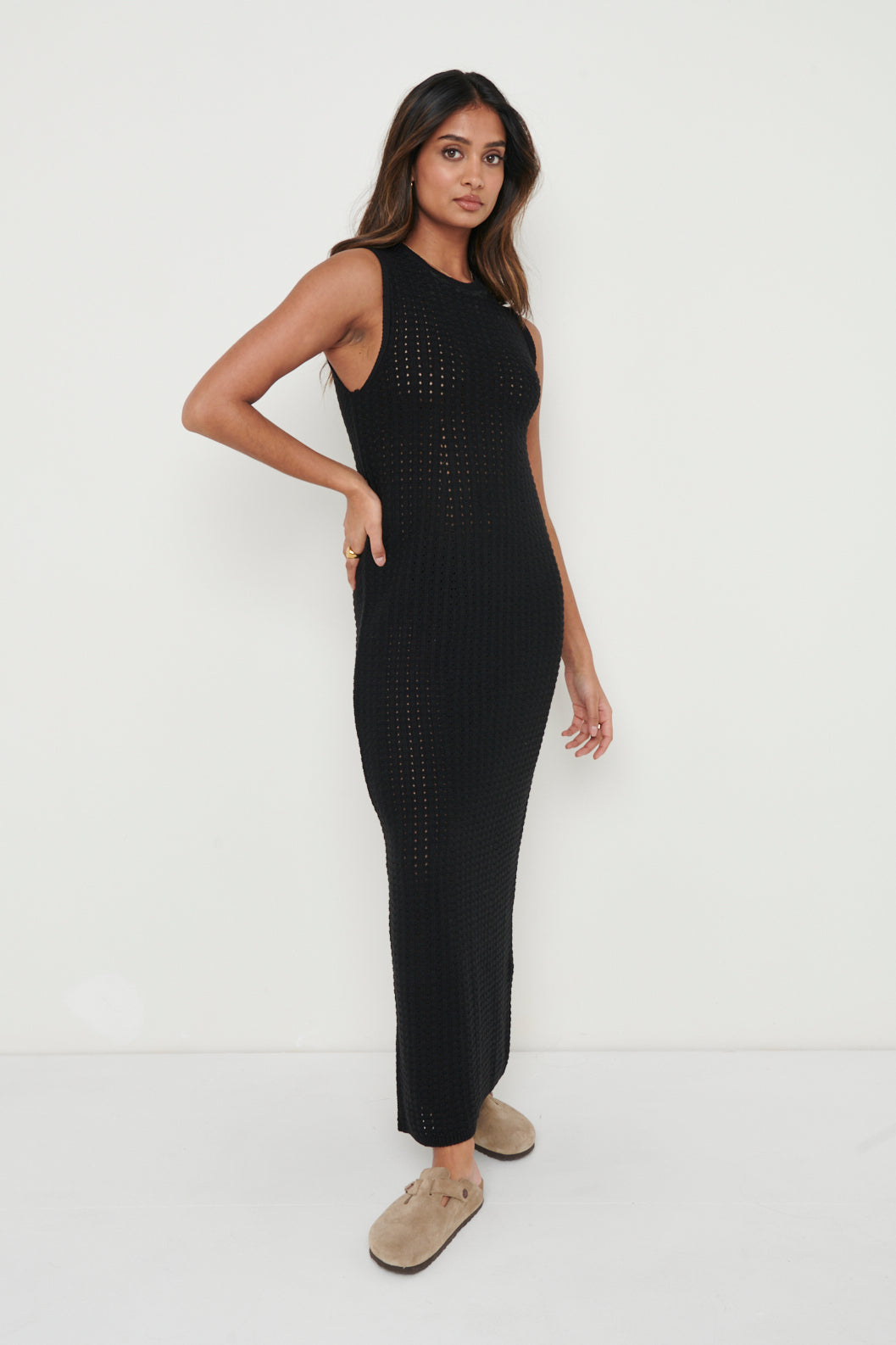 Celine Crochet Dress - Black