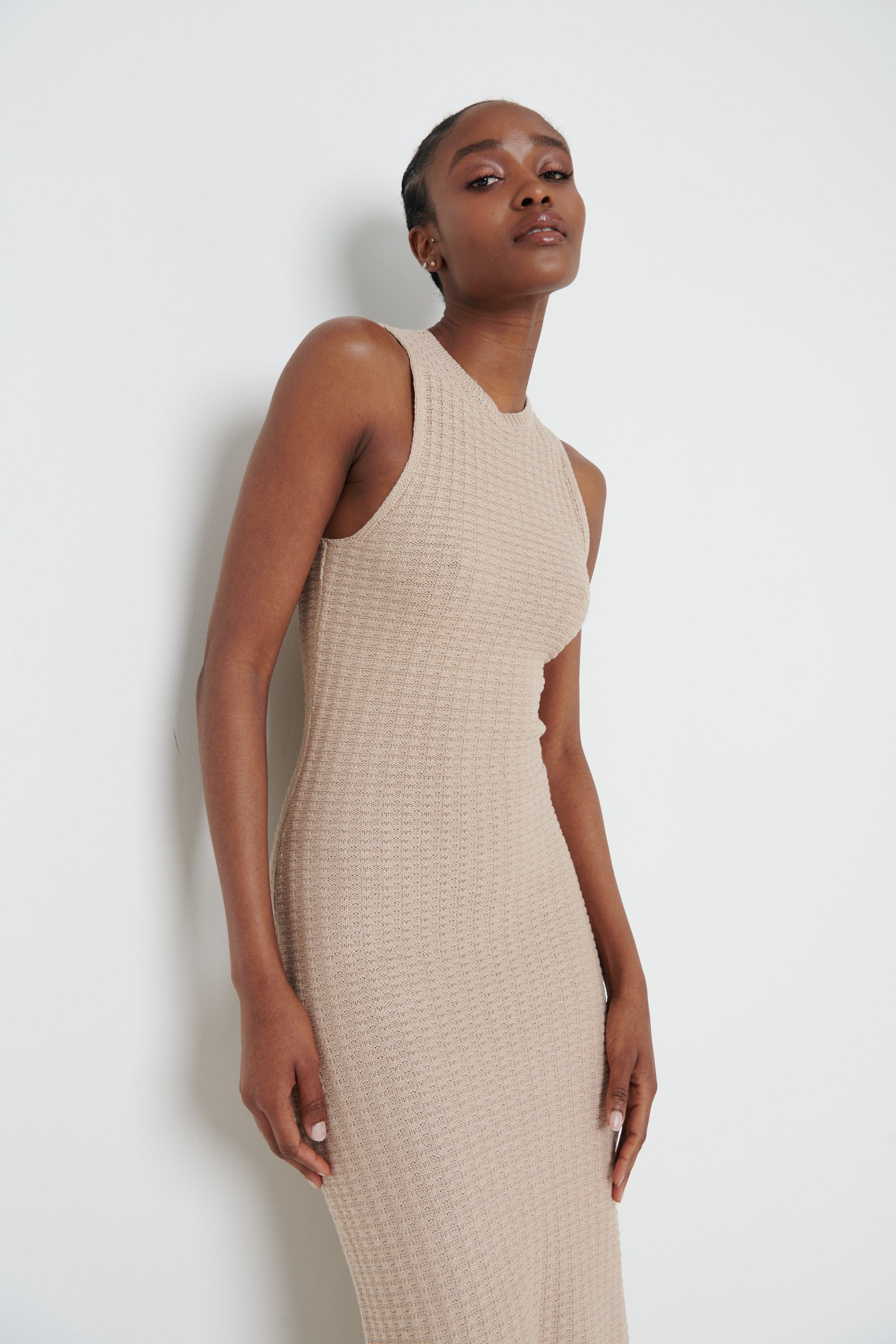 Celine Crochet Midi Dress - Taupe – Pretty Lavish