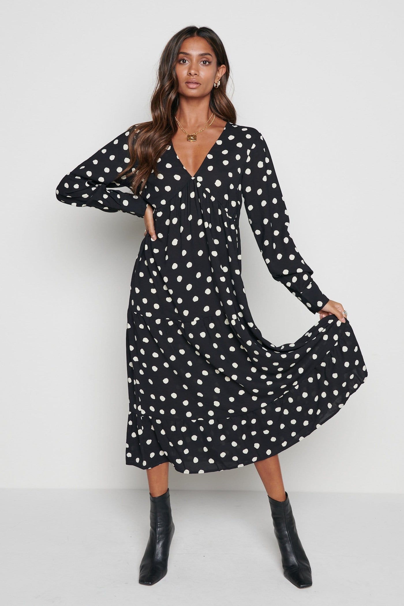 Dotty Day Dress - Black Polka Dot – Pretty Lavish