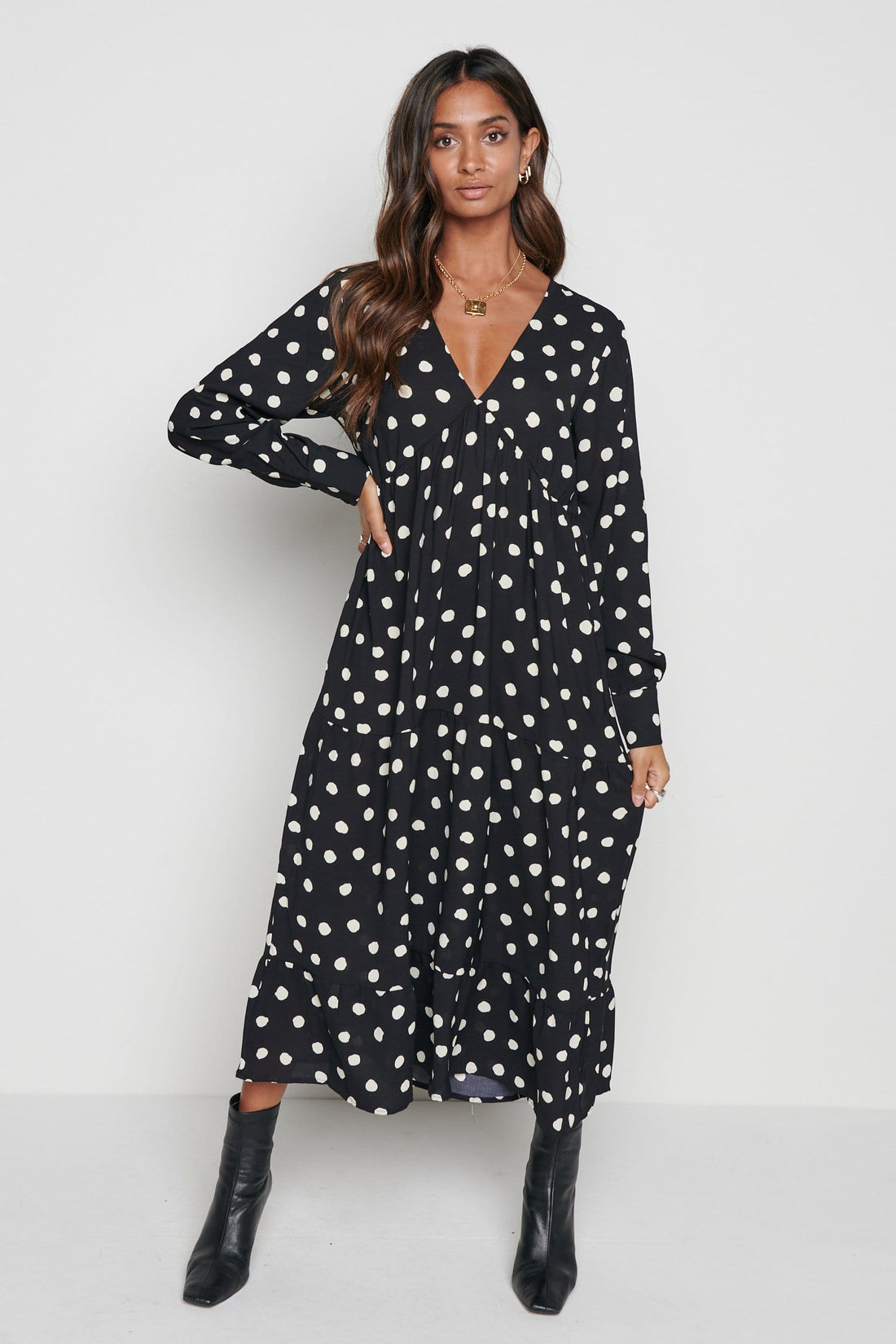 Dotty Day Dress - Black Polka Dot – Pretty Lavish