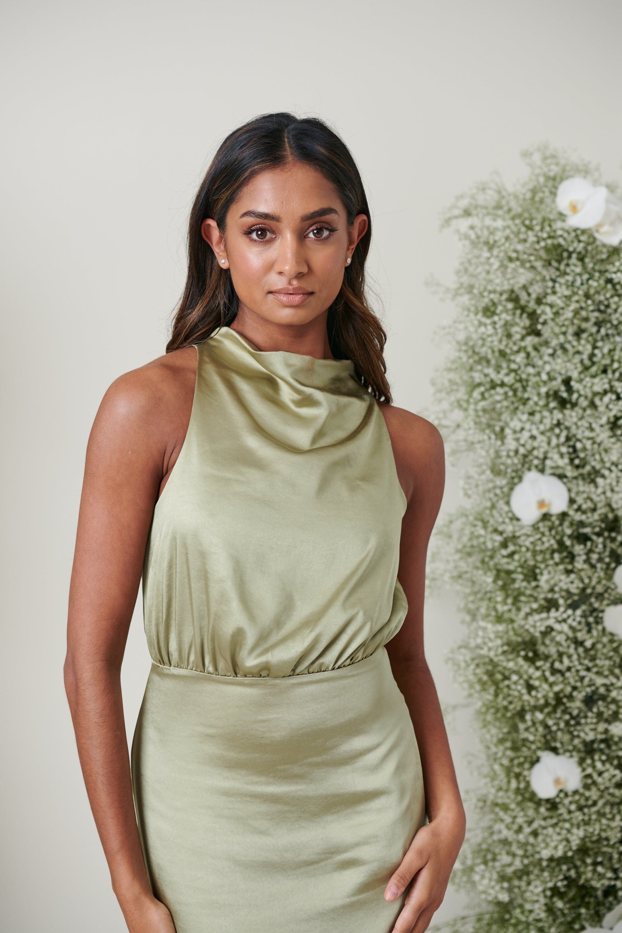 Farrah Maxi Bridesmaid Dress - Matte Olive