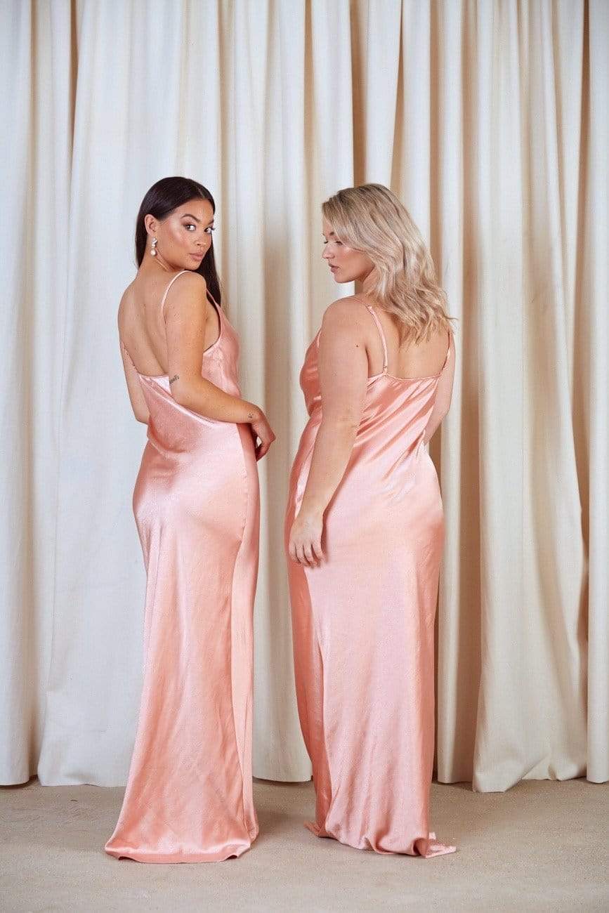Peach maxi dress uk Clearance