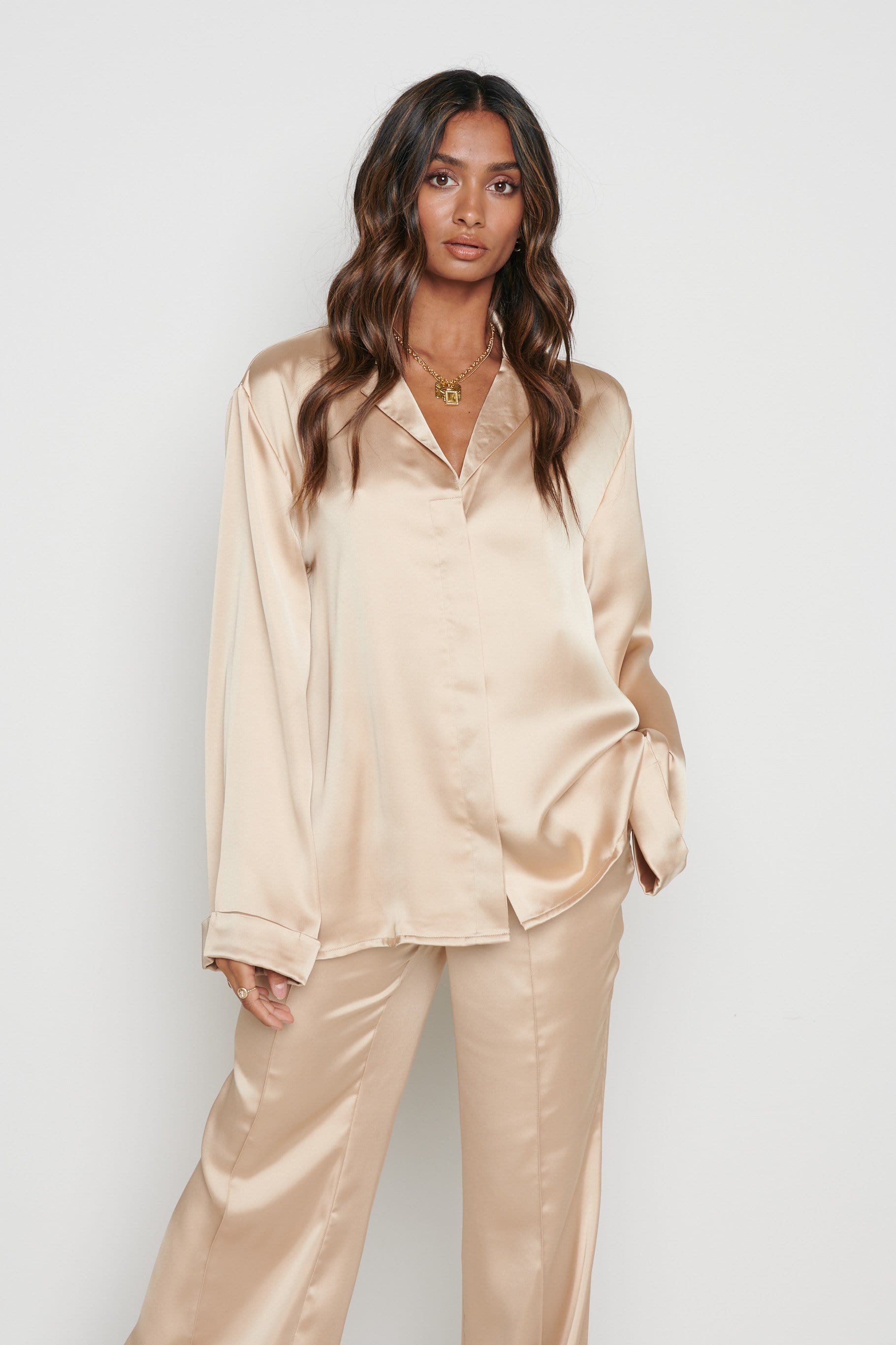 Hailee Relaxed Blouse - Champagne Gold