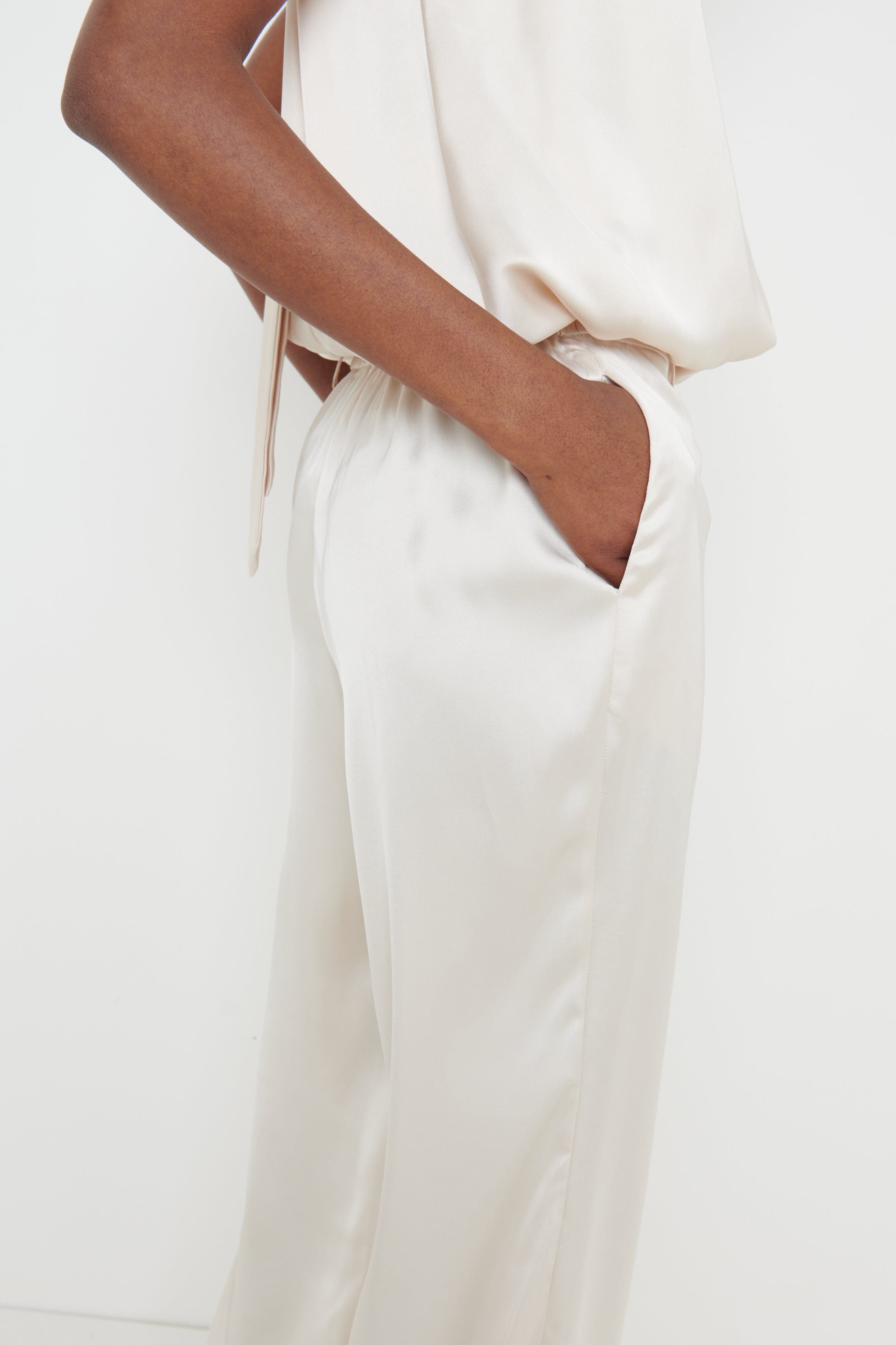 Buy Gina Tricot Satin Trousers  White  Nellycom