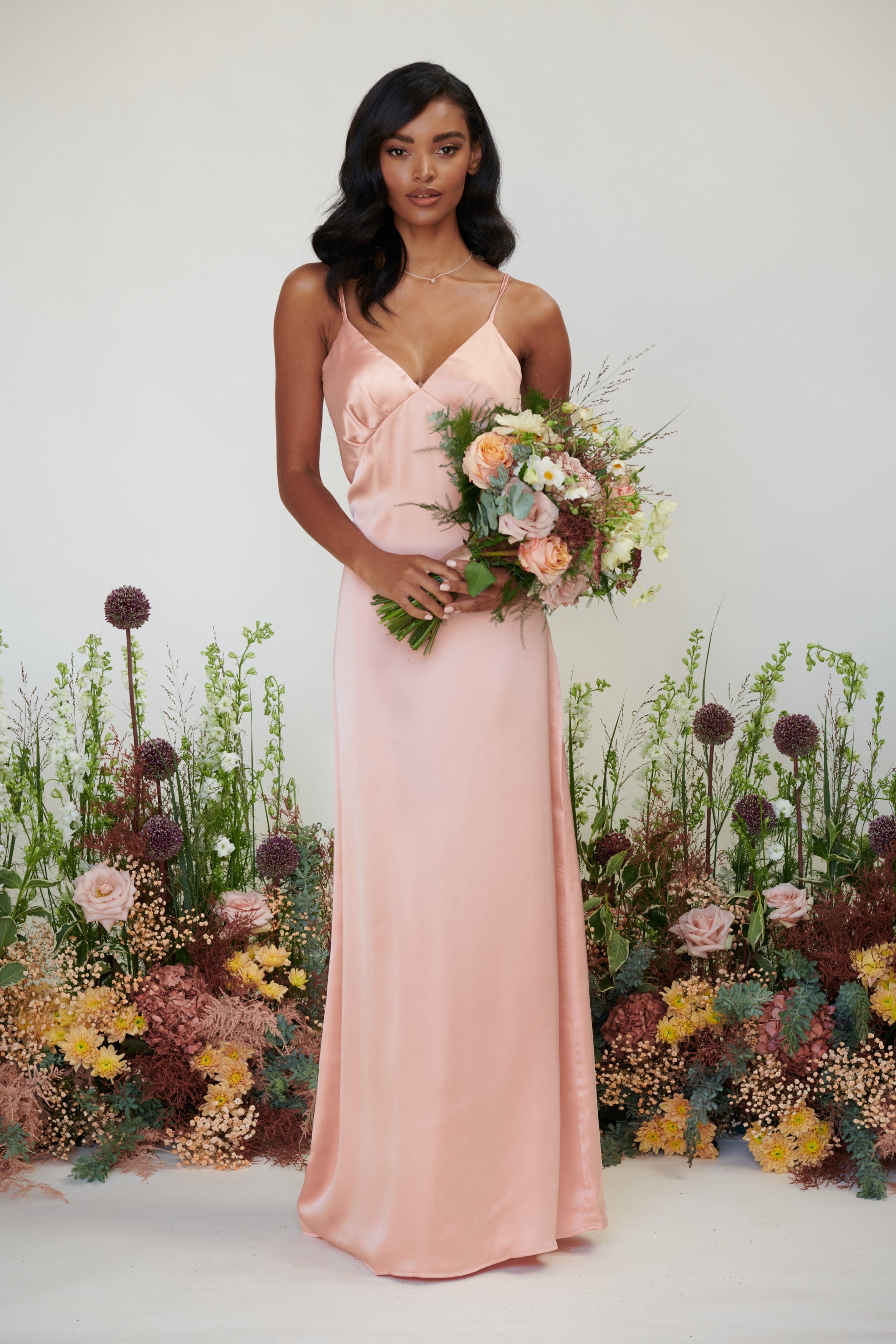 Ines Recycled Maxi Bridesmaids Dress - Matte True Blush – Pretty