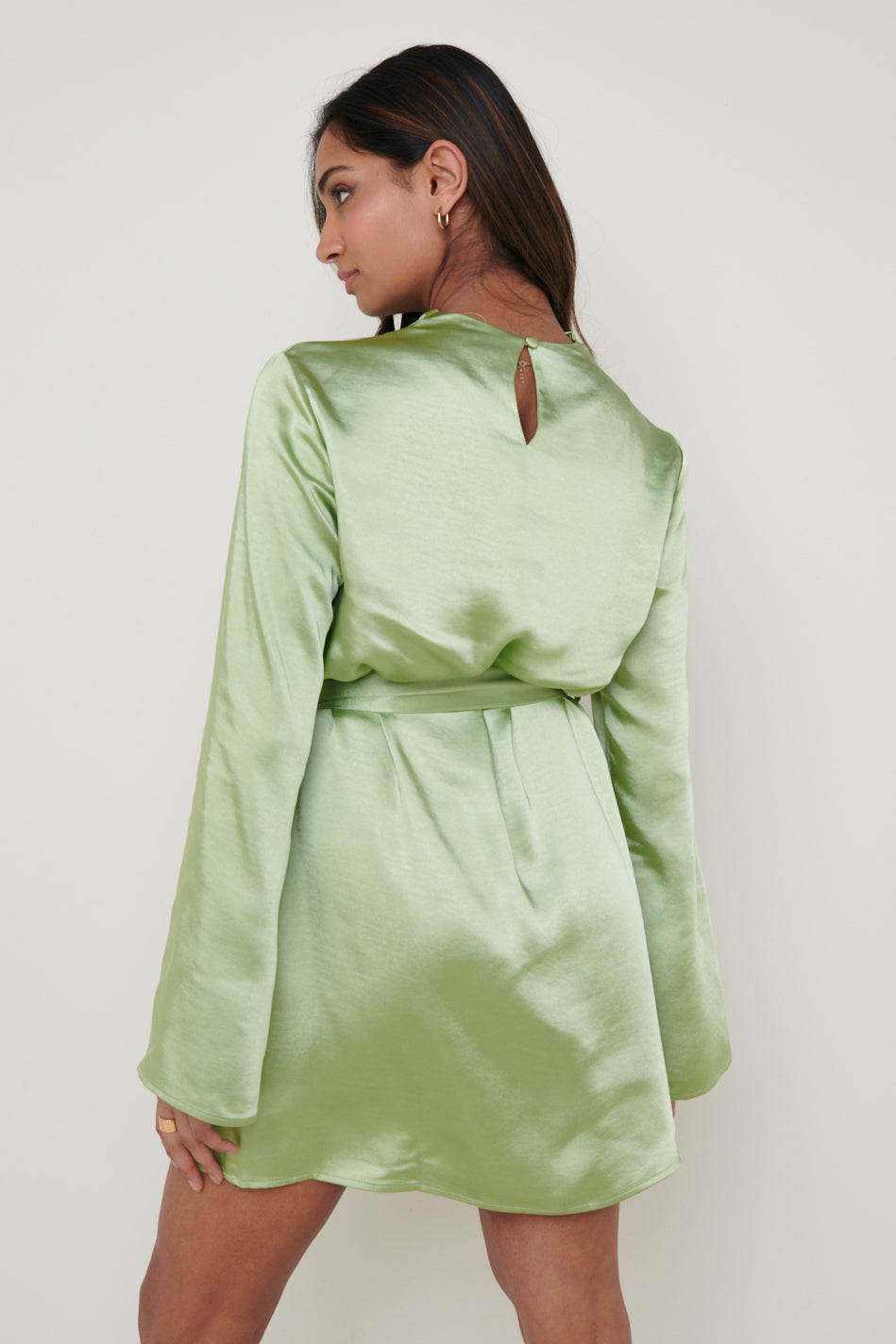 Jayda Cowl Neck Dress - Soft Olive