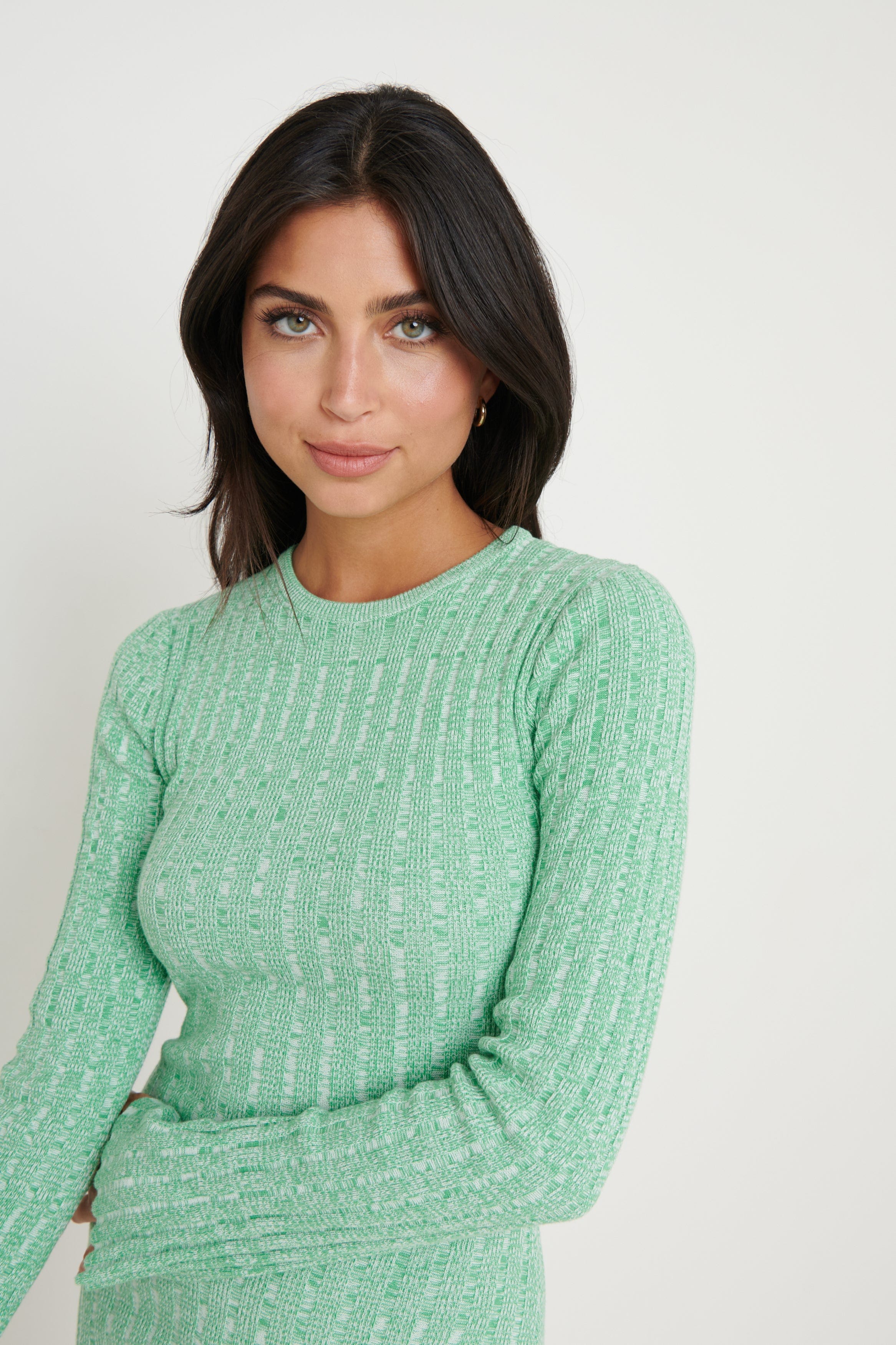 Jayla Long Sleeve Knit Dress - Green
