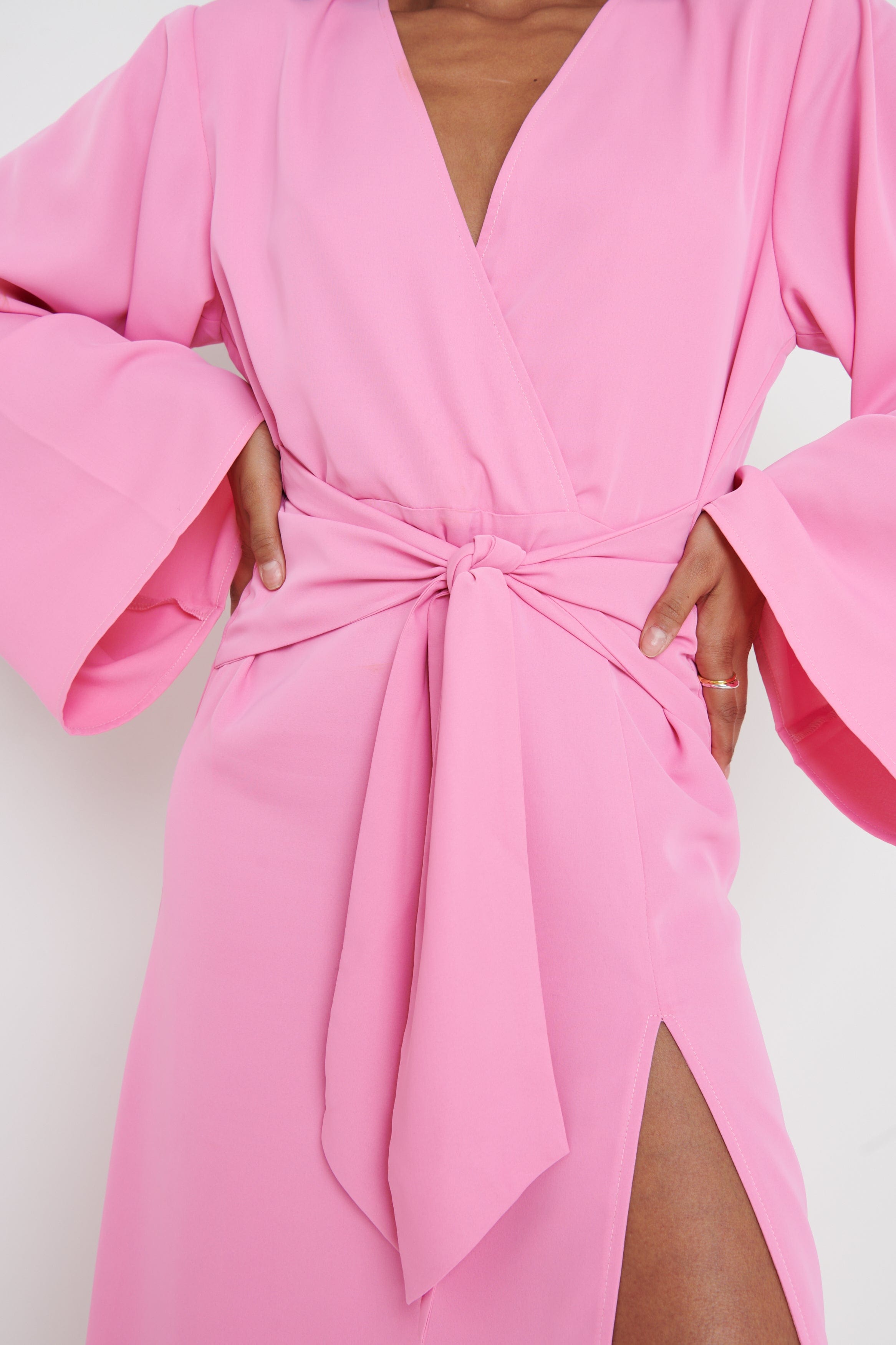 Josephine Knot Drape Midaxi Dress - Pink