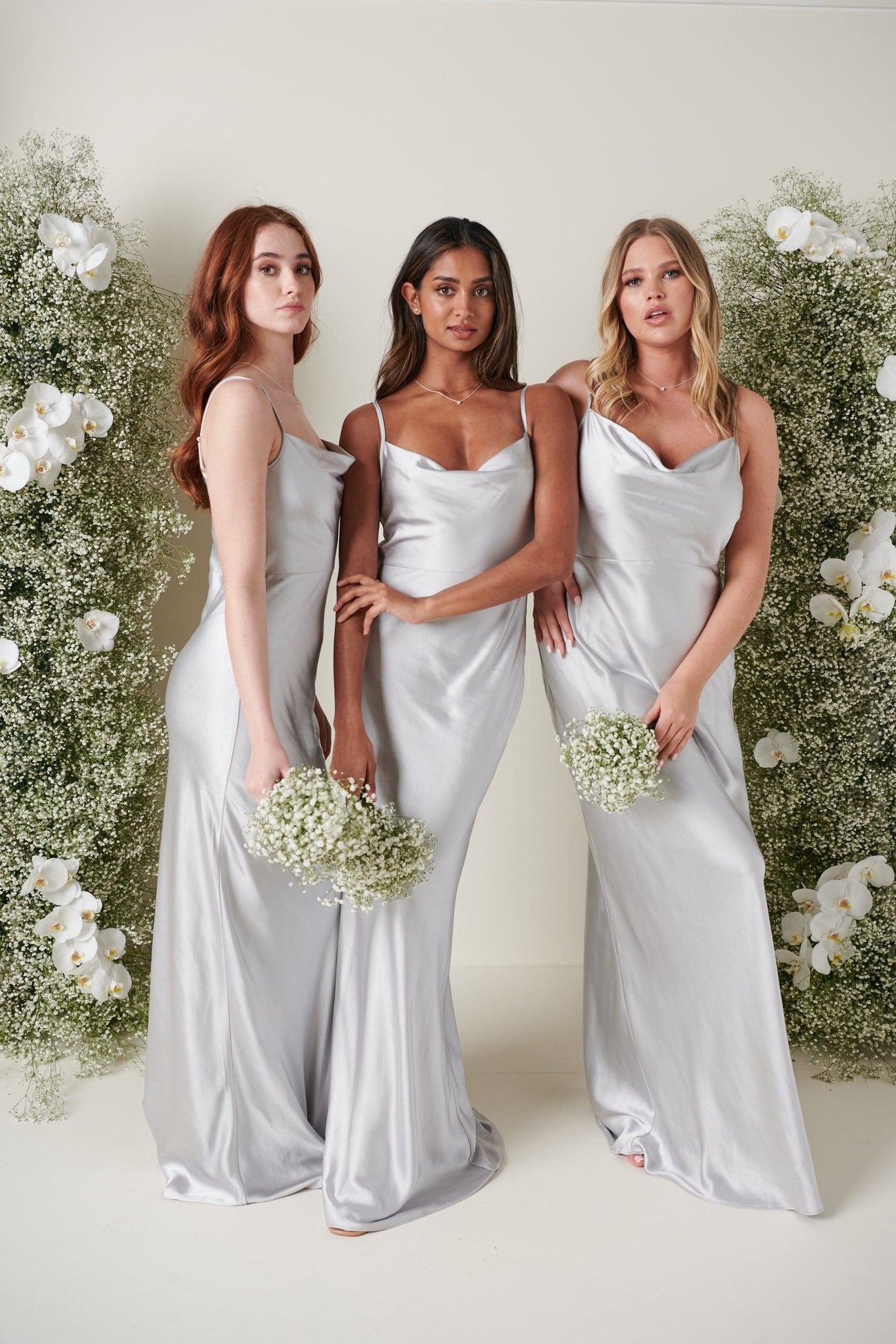 Keisha Maxi Bridesmaid Dress - Matte Silver – Pretty Lavish