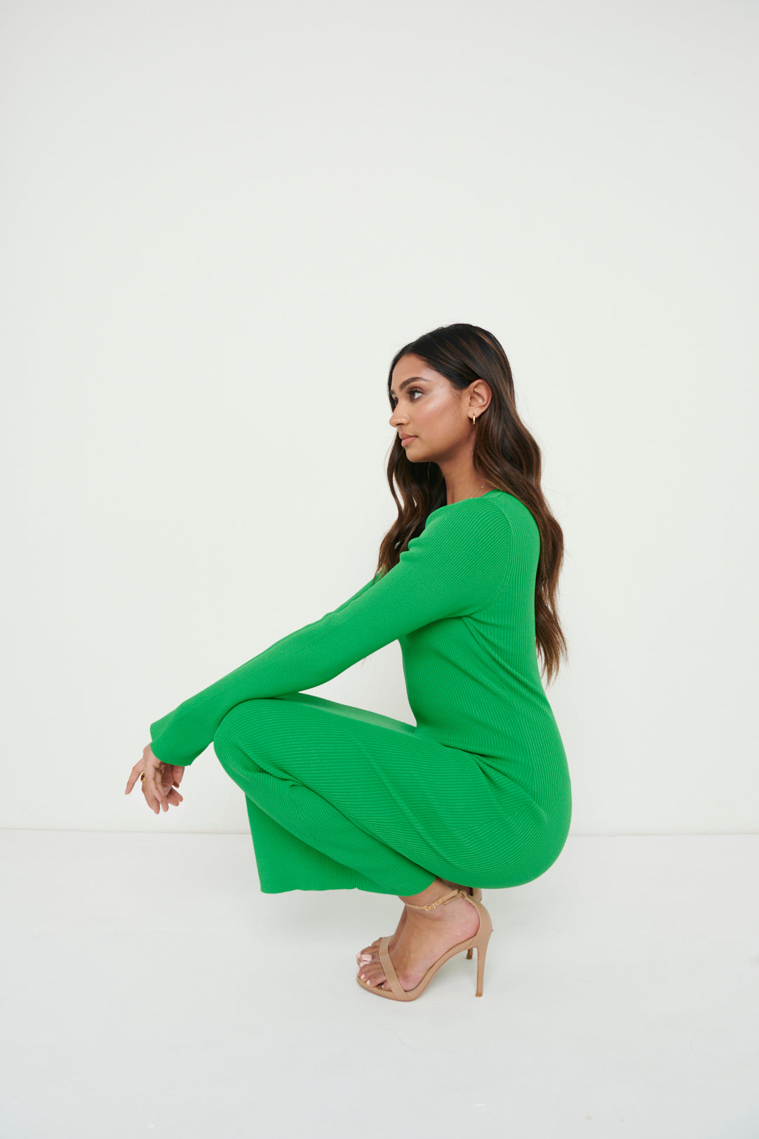 Lara Long Sleeve Dress- Green