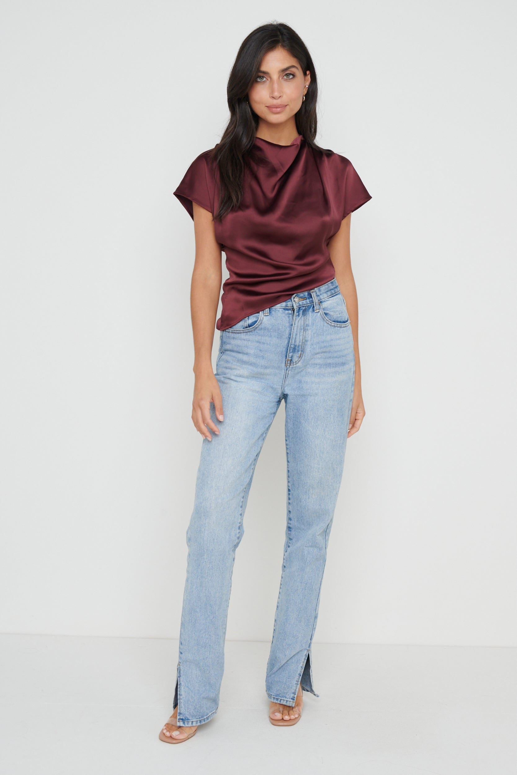 Lilith Cropped Blouse - Wine