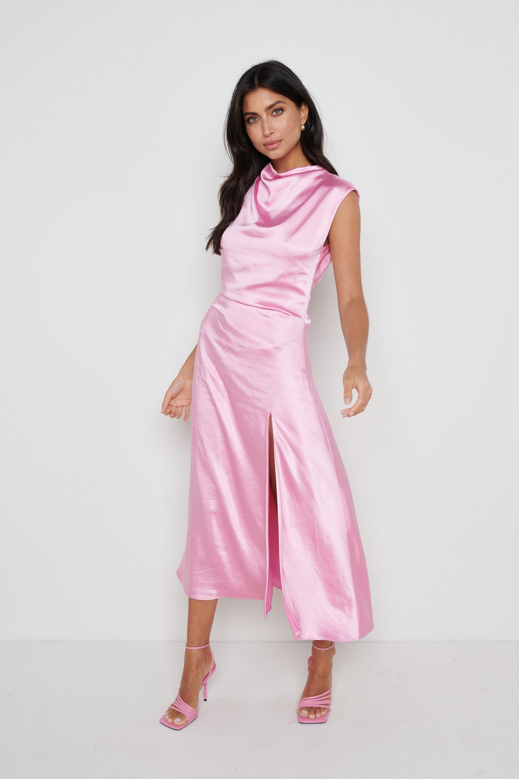 Lilith Satin Dress - Pink – Pretty Lavish