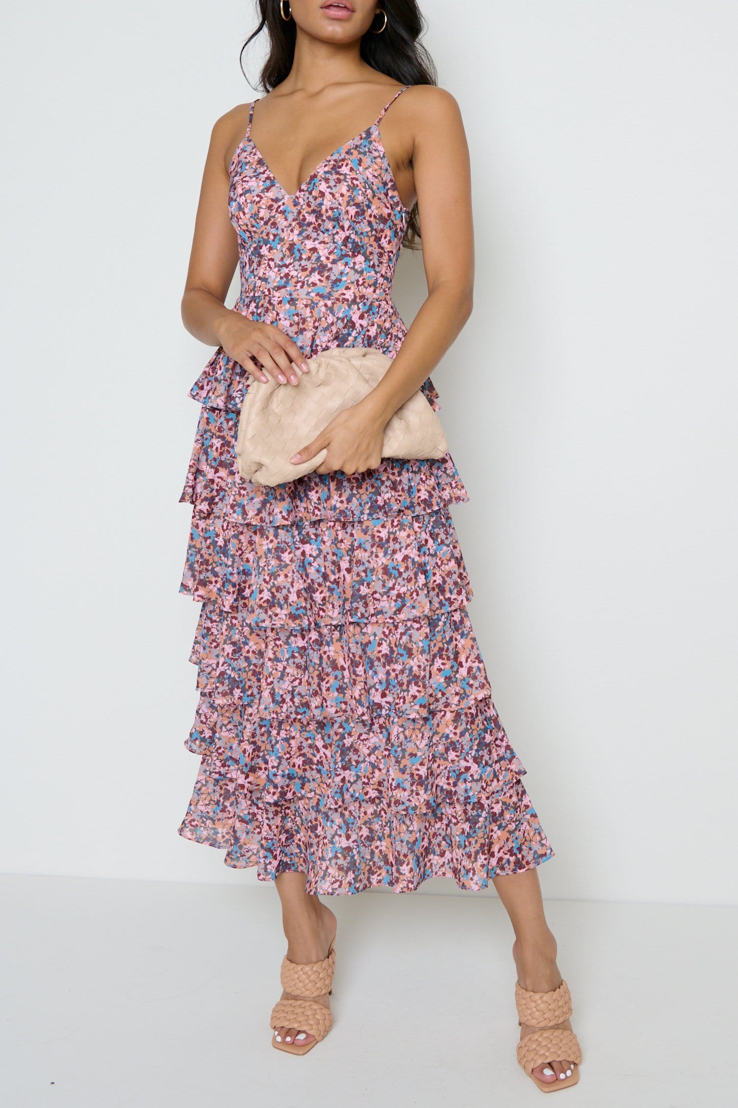 Lissy Ruffle Midaxi Dress - Floral
