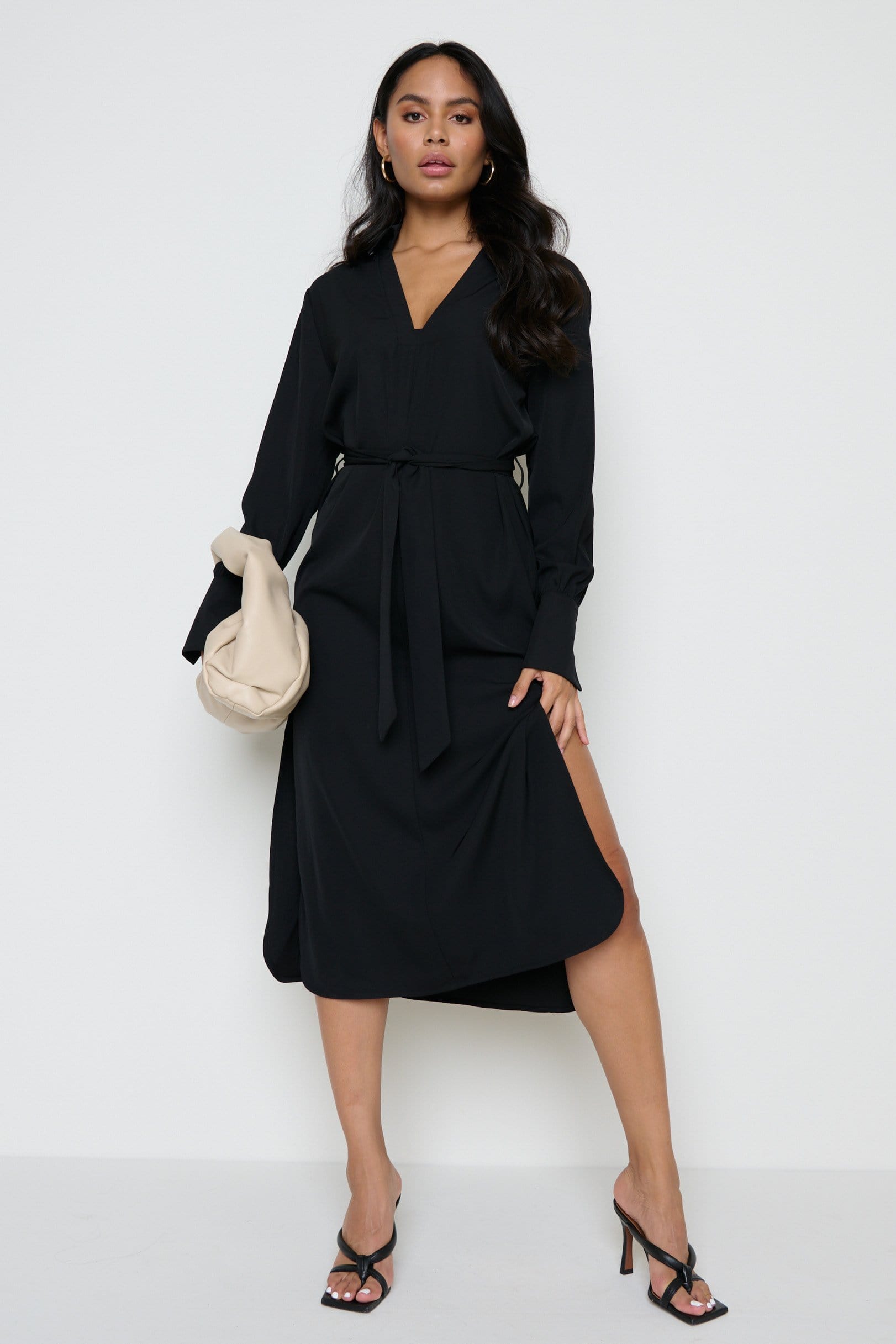 Ninetta Backless Cowl Mini Dress - Black – Pretty Lavish