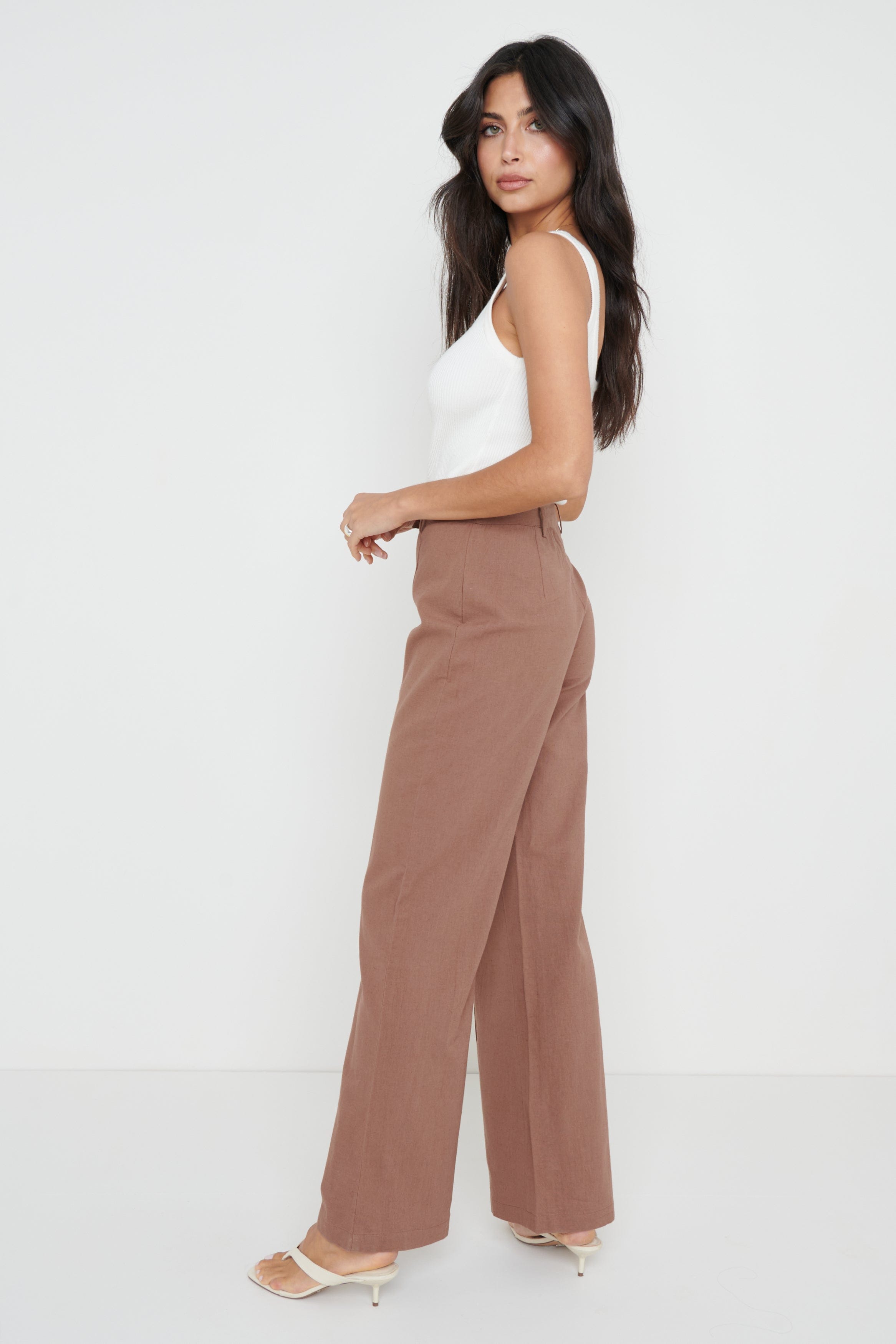 Marlowe Linen Trousers - Brown