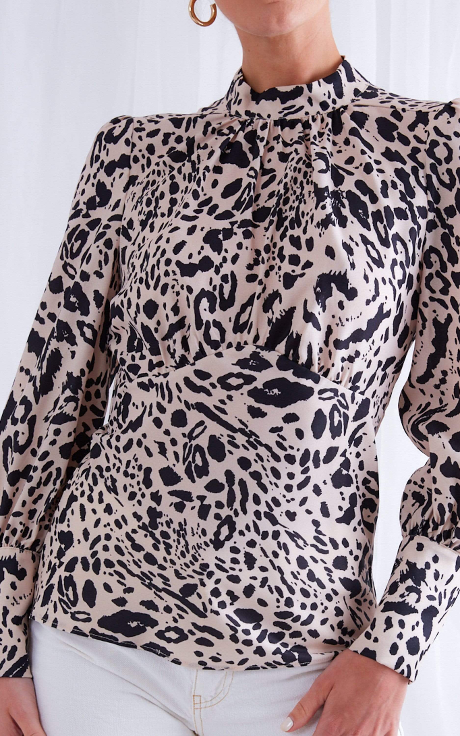 Dakota Backless Blouse - Leopard, Top - Pretty Lavish (3603774242909)