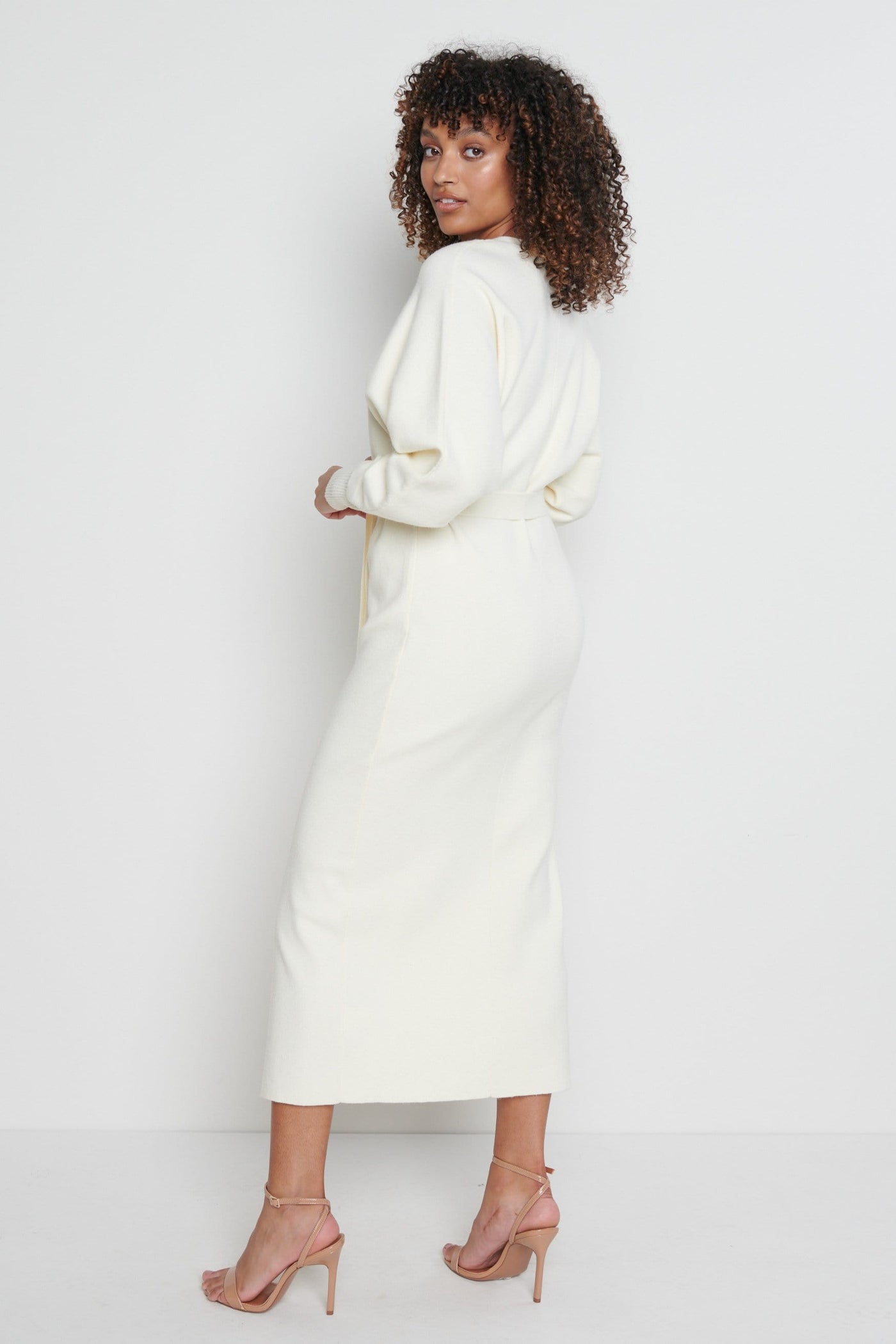 Peony Belted Cardigan Dress - Cream – Pretty Lavish